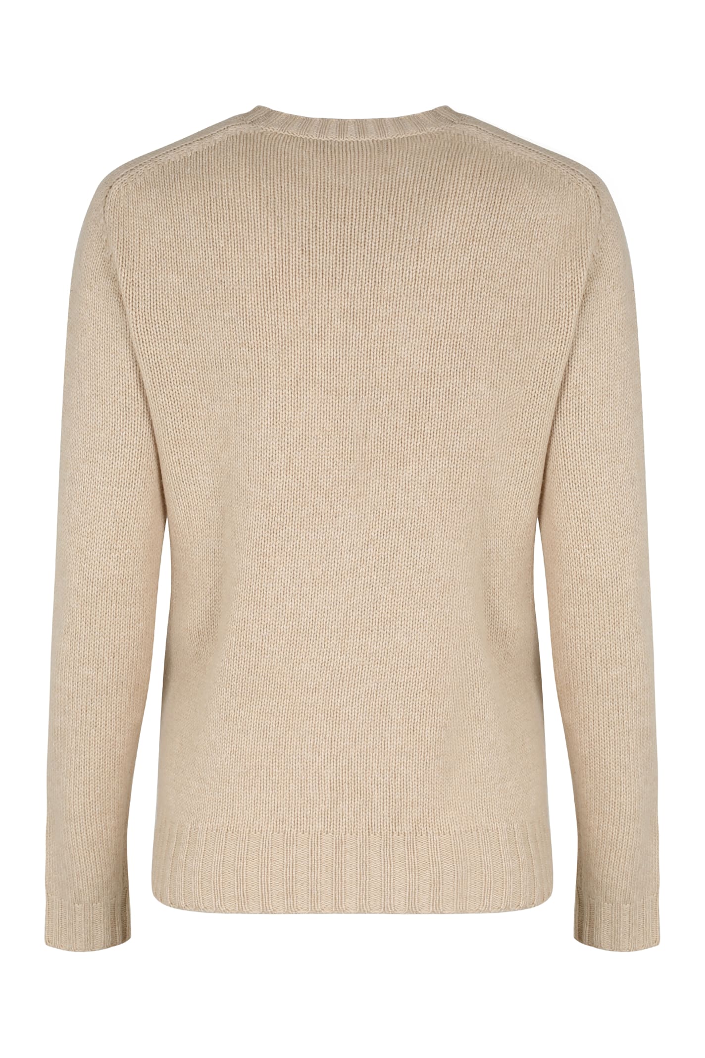 Fabiana Filippi Sweater With Round Neck In Wool Blend In Neutral