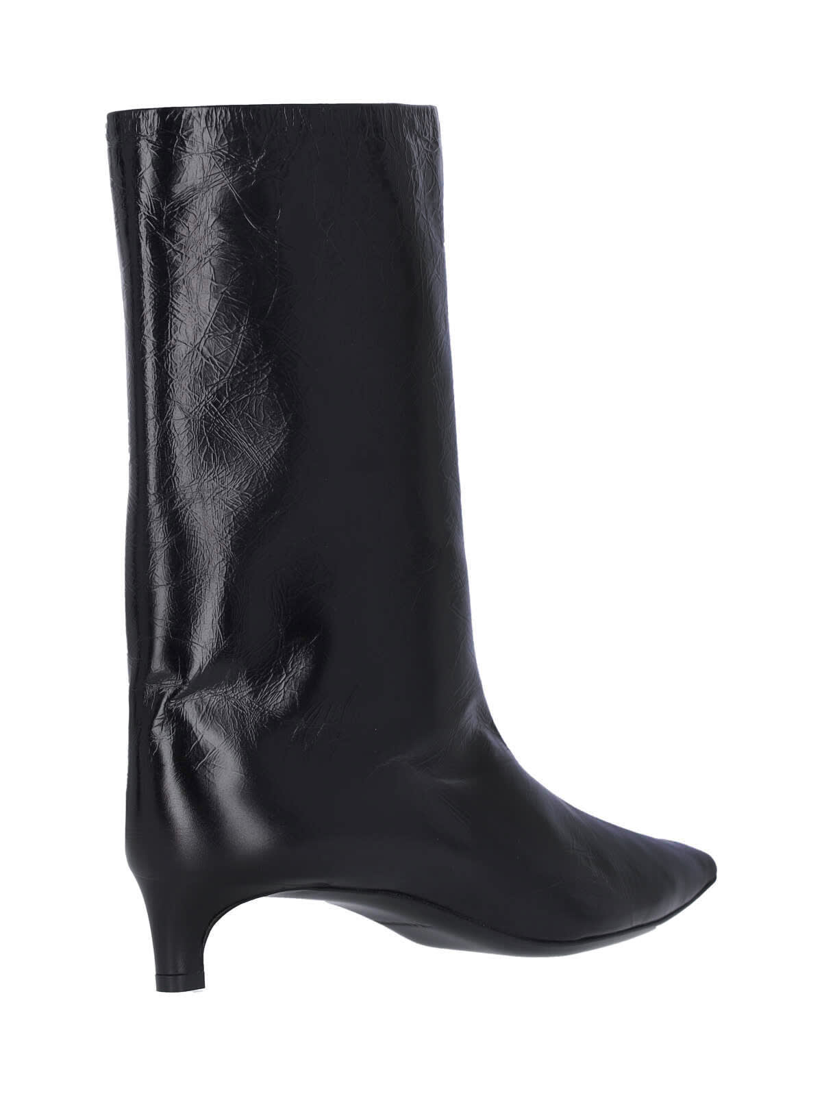 Shop Jil Sander Leather Ankle Boots In Black