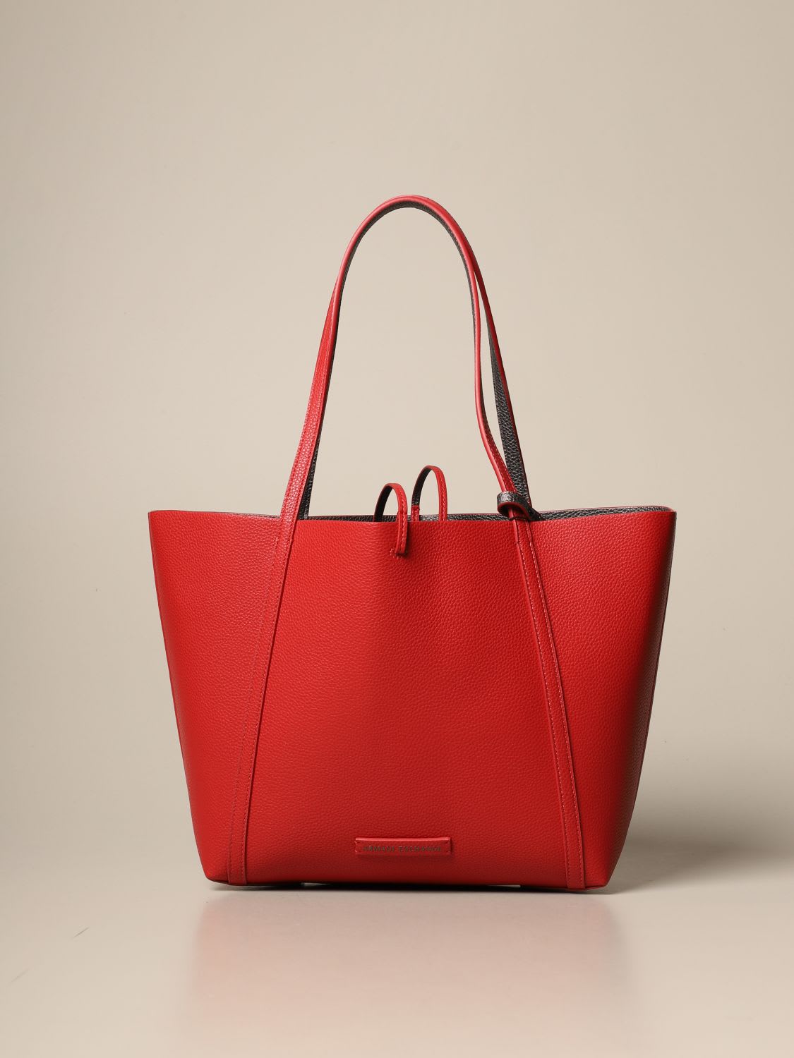 Armani Collezioni Armani Exchange Tote Bags Armani Exchange Reversible Shoulder Bag In Synthetic Textured Leather In Red