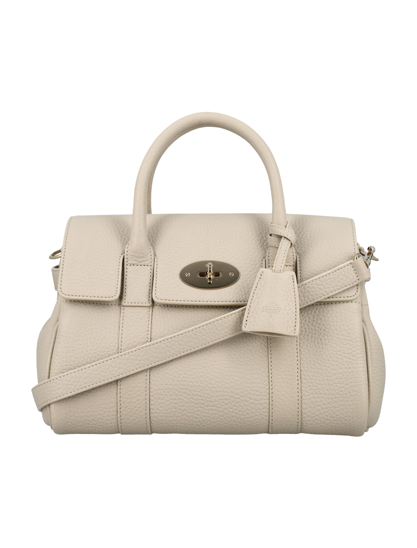 Shop Mulberry Small Bayswater Satchel Hg In Chalk