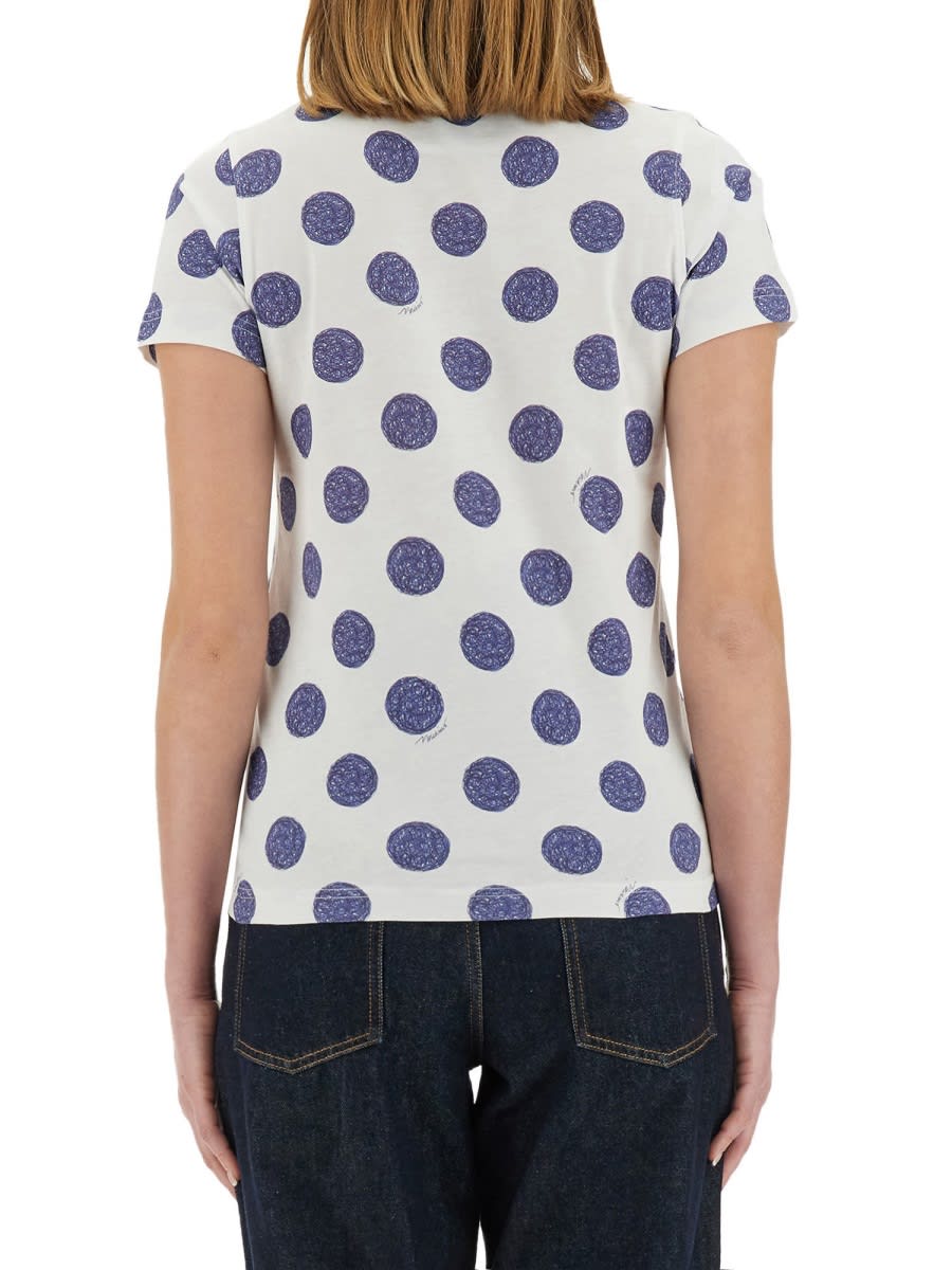Shop Moschino Ballpoint Pen Polka Dots T-shirt In White