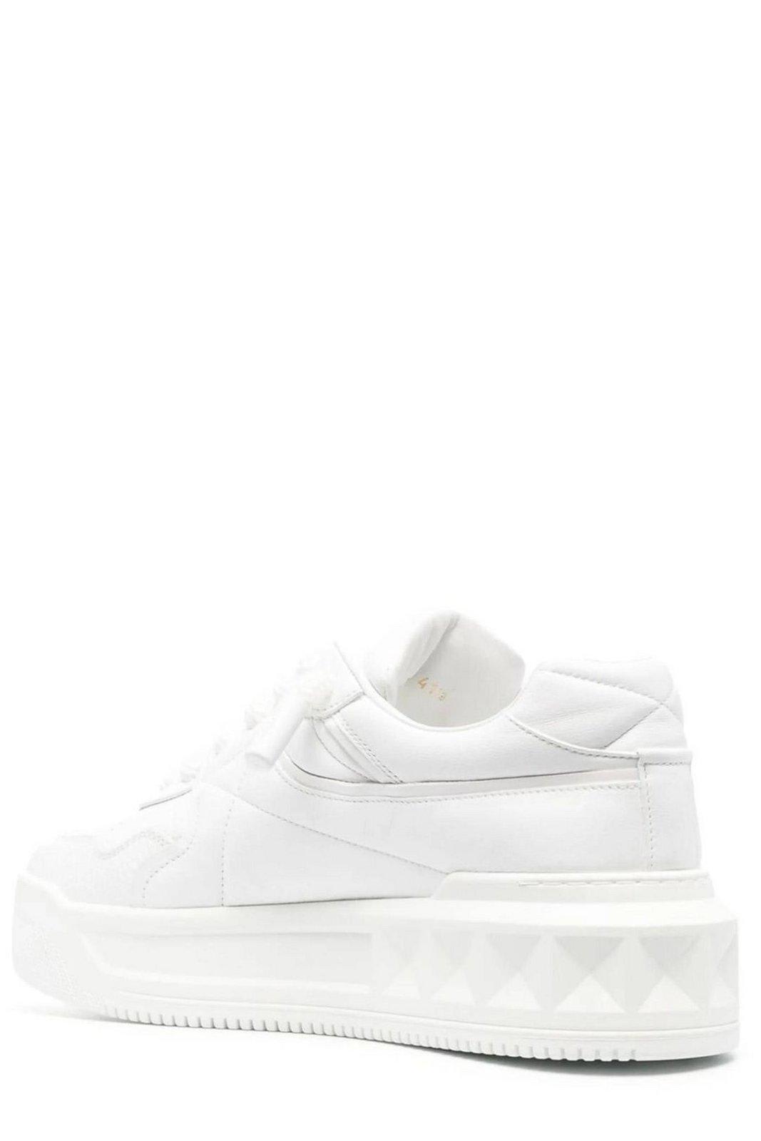 Shop Valentino Garavani One Stud Xl Lace-up Sneakers In Bianco