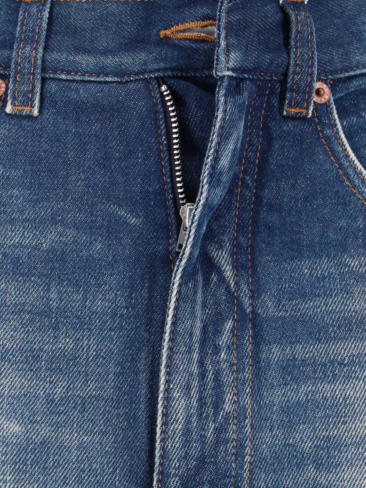 Mm6 Maison Margiela Frayed Wide-leg Jeans With High Waist In Blue