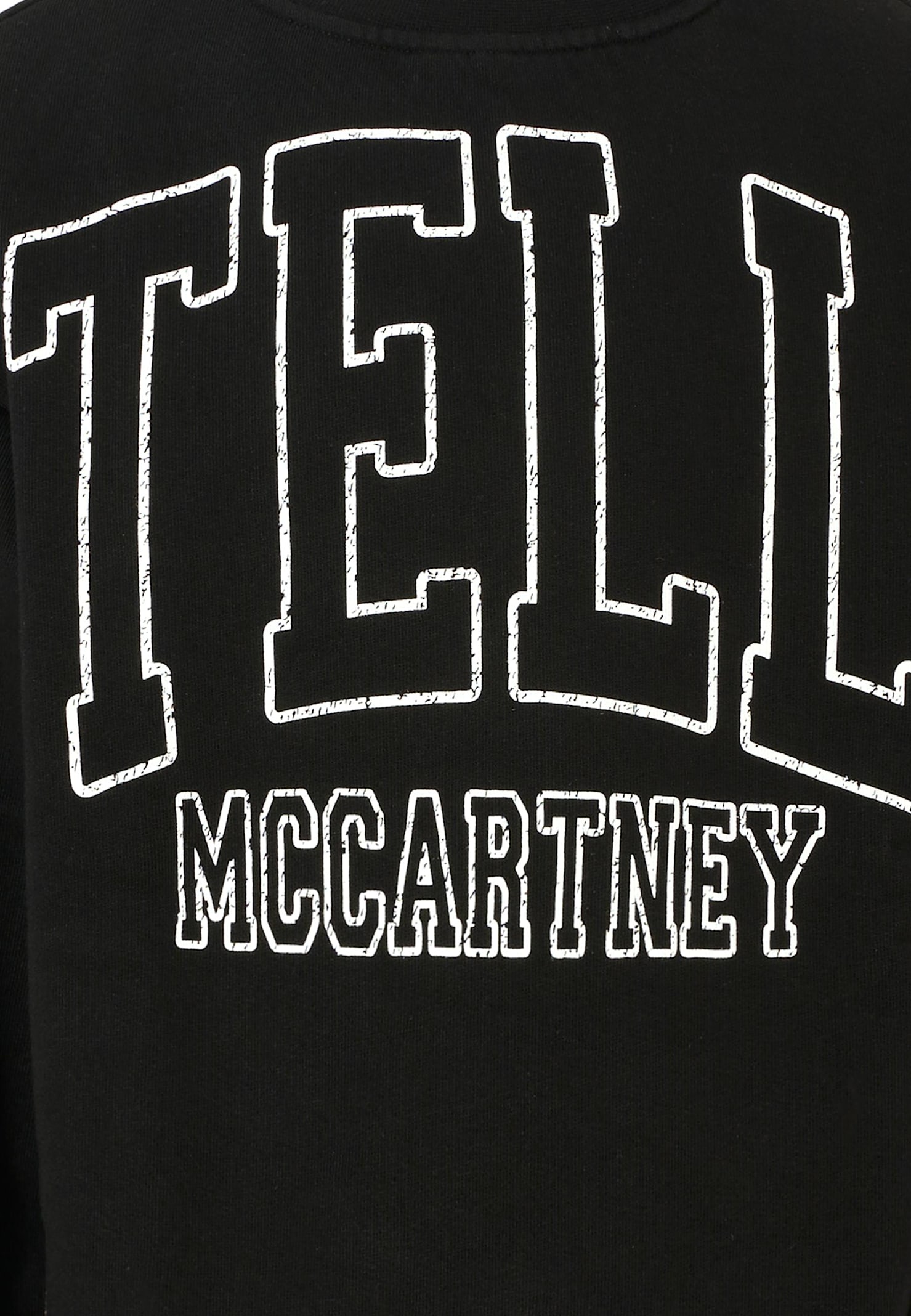 Stella Mccartney Black Sweatshirt For Girl With White Logo In Black