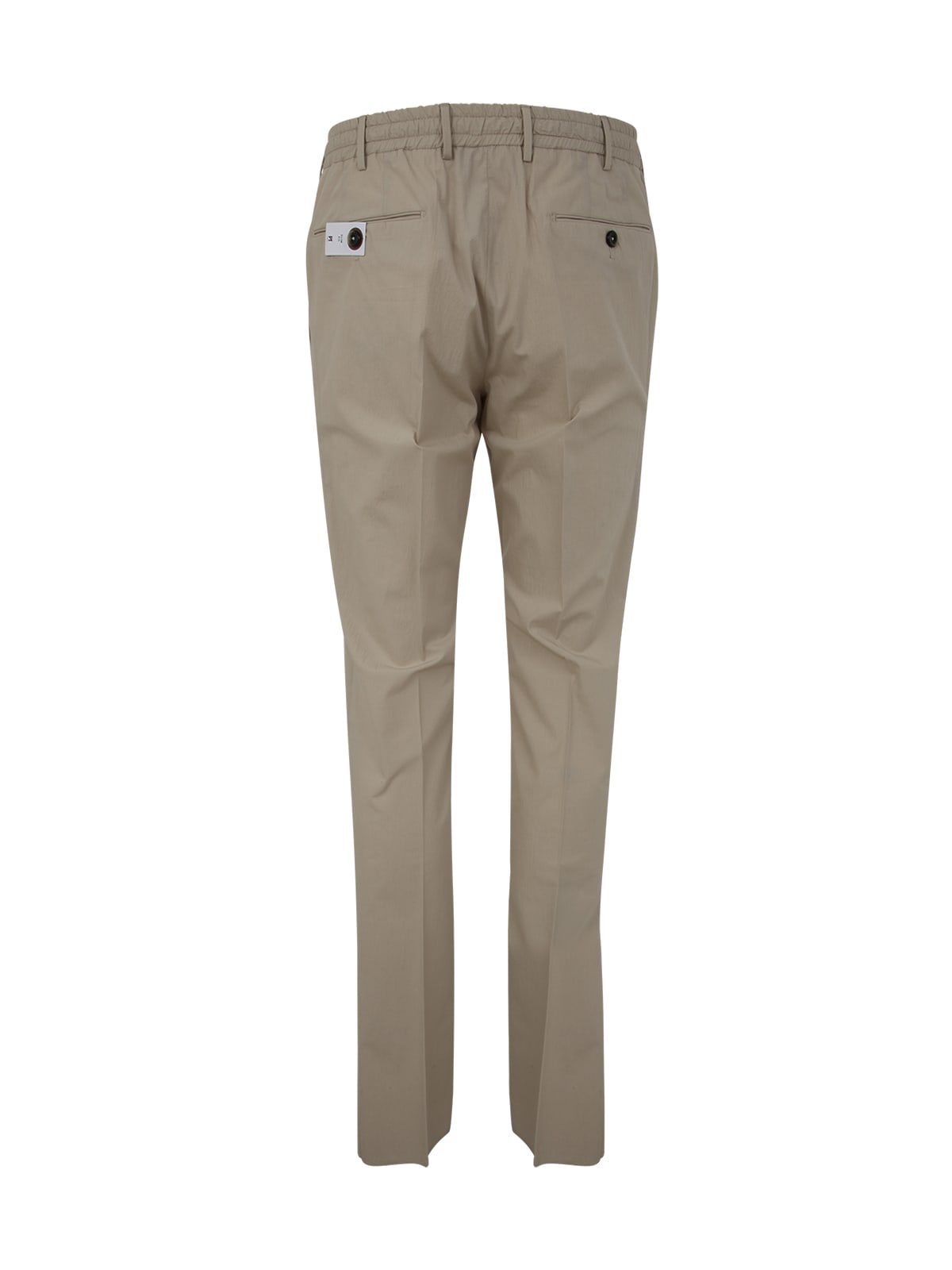 Shop Pt01 Man Seersucker Trousers With Coulisse In Cream