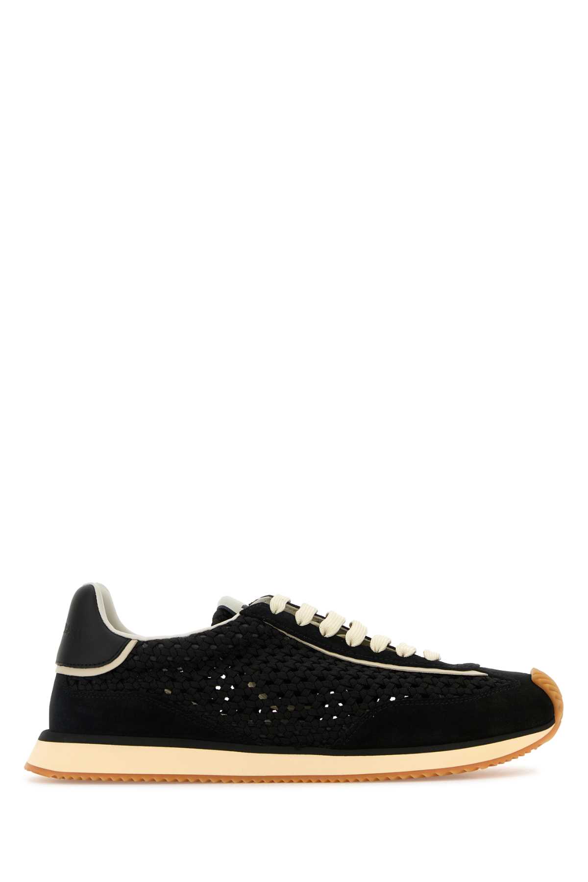 Dolce & Gabbana Dg Cushion Suede And Leather-trimmed Crocheted Sneakers In Neronero