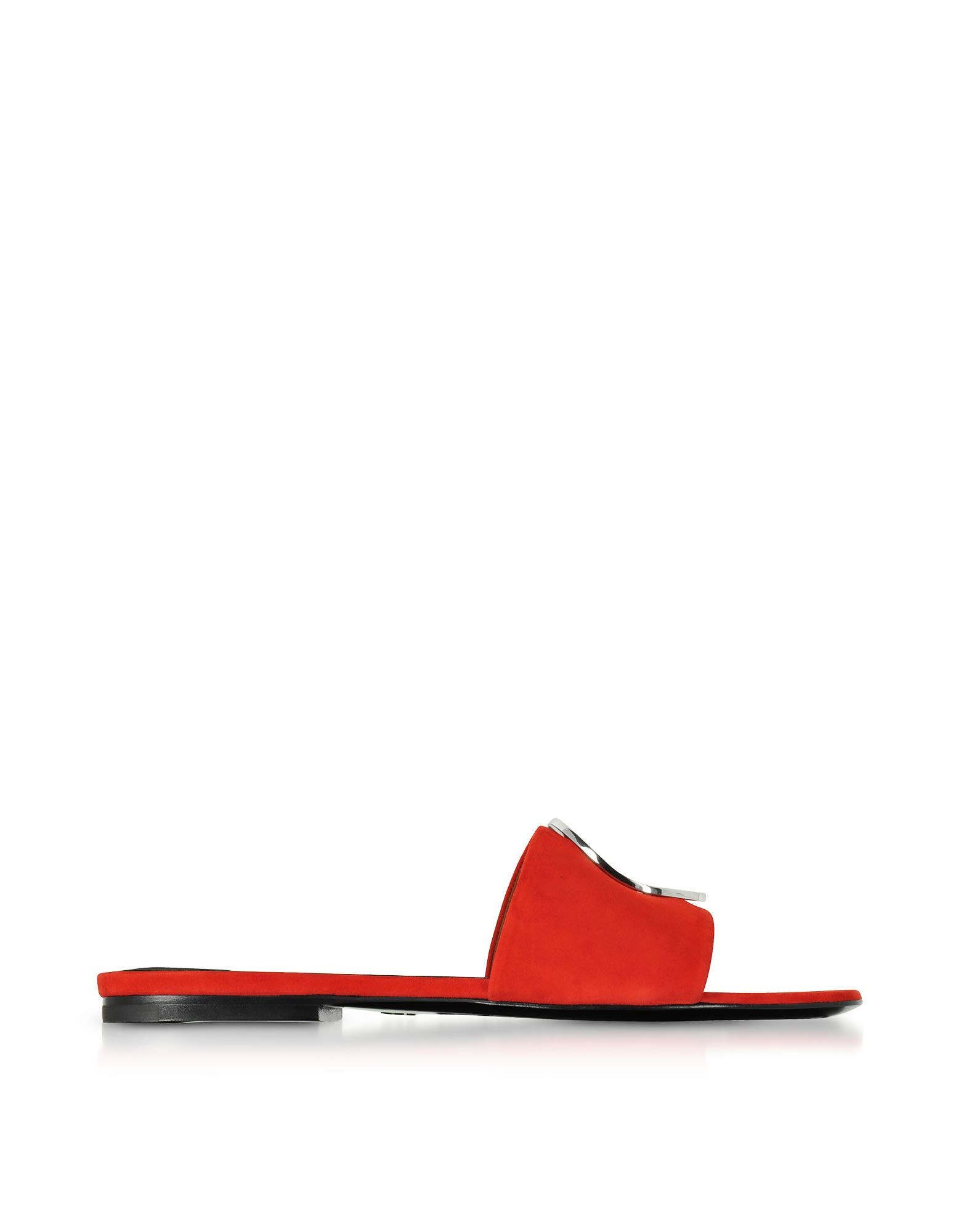 Tulip Red Suede Slide Sandals