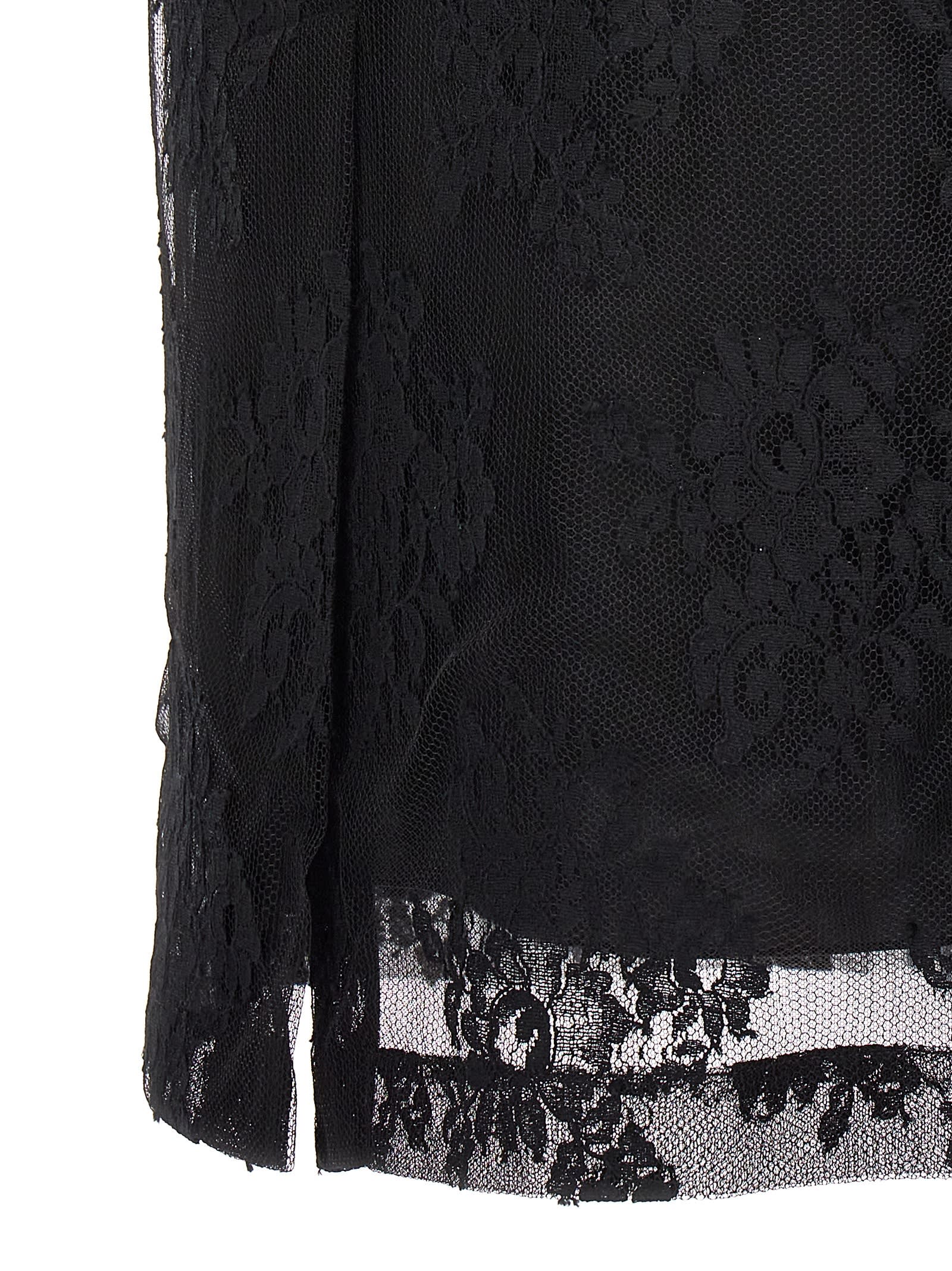 Shop Dolce & Gabbana Lace Sheath Skirt In Black