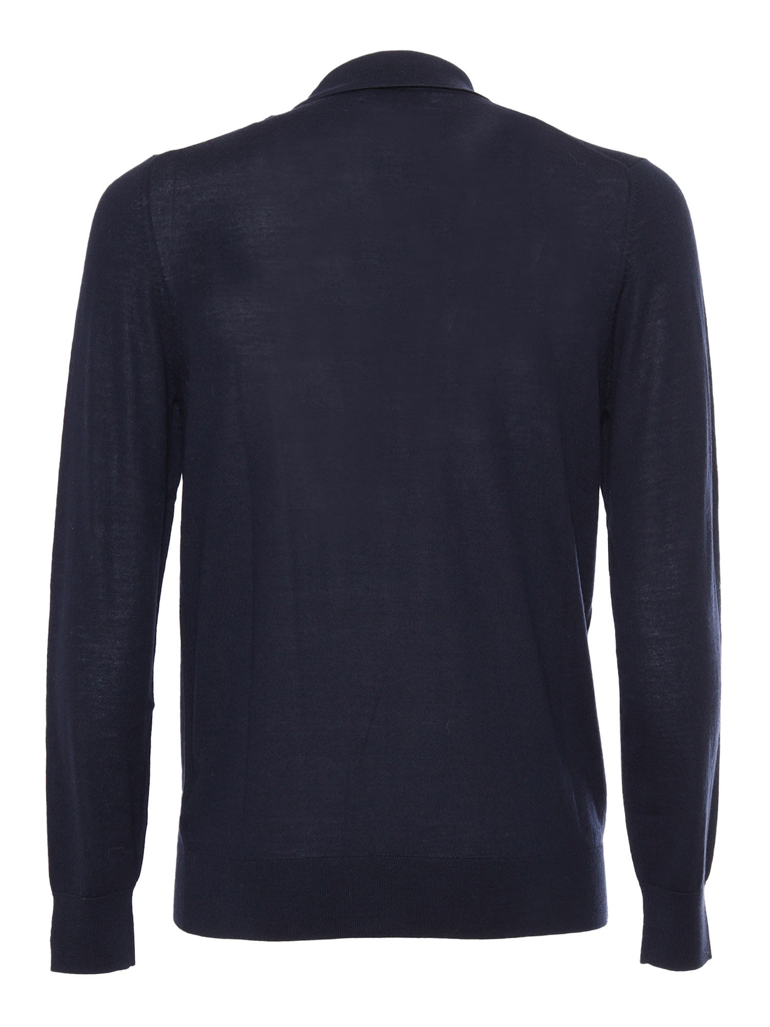 Shop Ballantyne Polo Neck Pullover In Blue