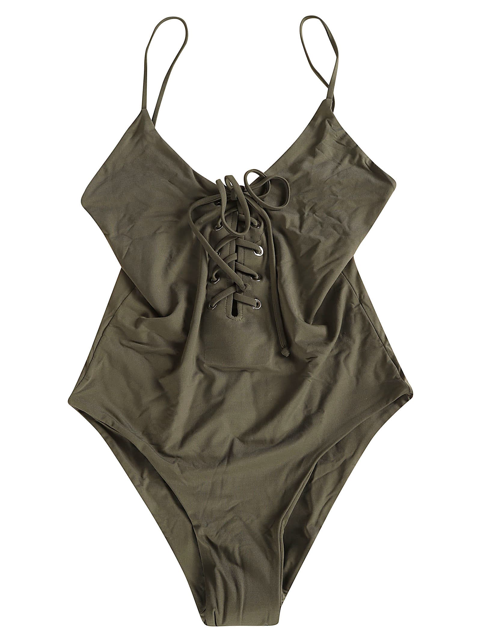 Federica Tosi Lace-tie Body In Olive