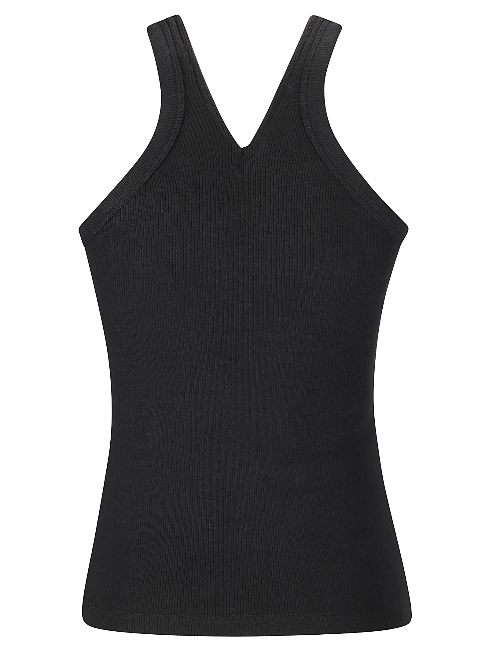 Shop Courrèges Criss Cross 90s Rib Tank Top In Black