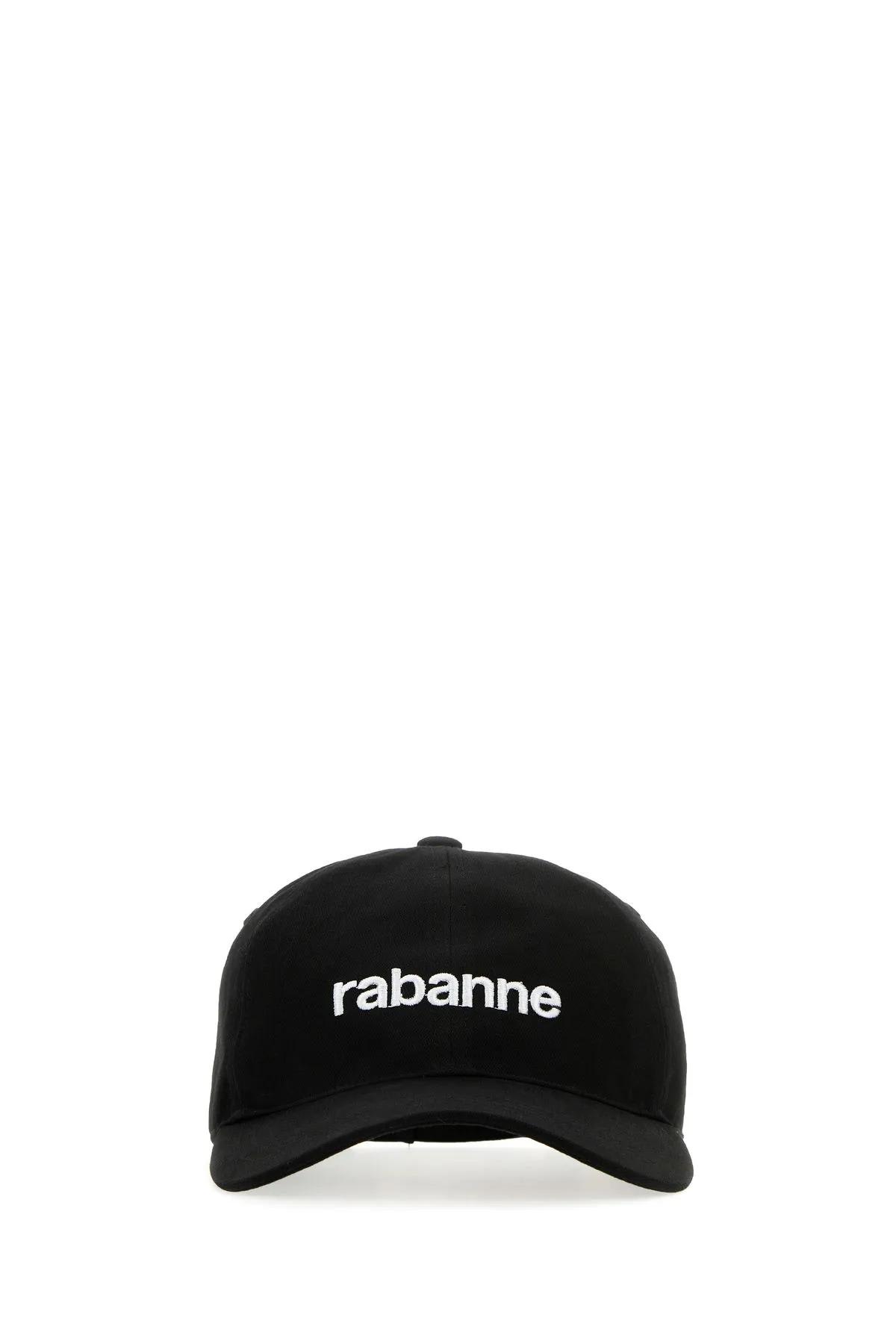 Rabanne Black Cotton Baseball Cap