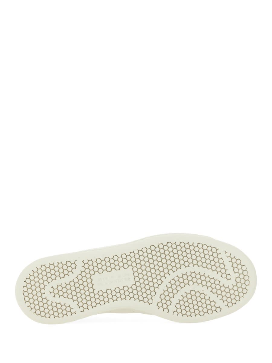 Y-3 White Leather Sneakers With Rounded Toe And Lace-up Closure