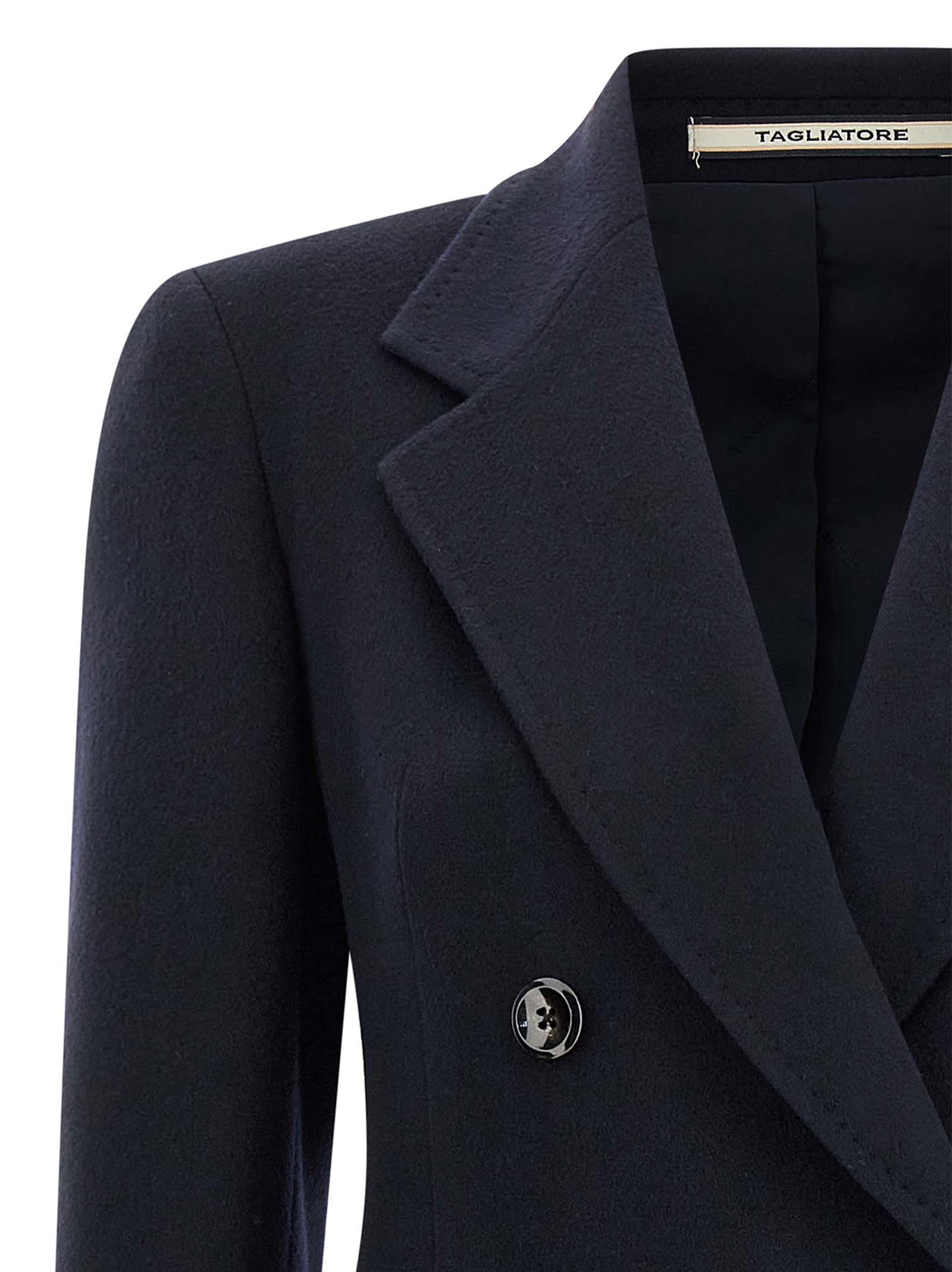 Tagliatore Tailored Double-breasted Coat Notched Lapels In Blue