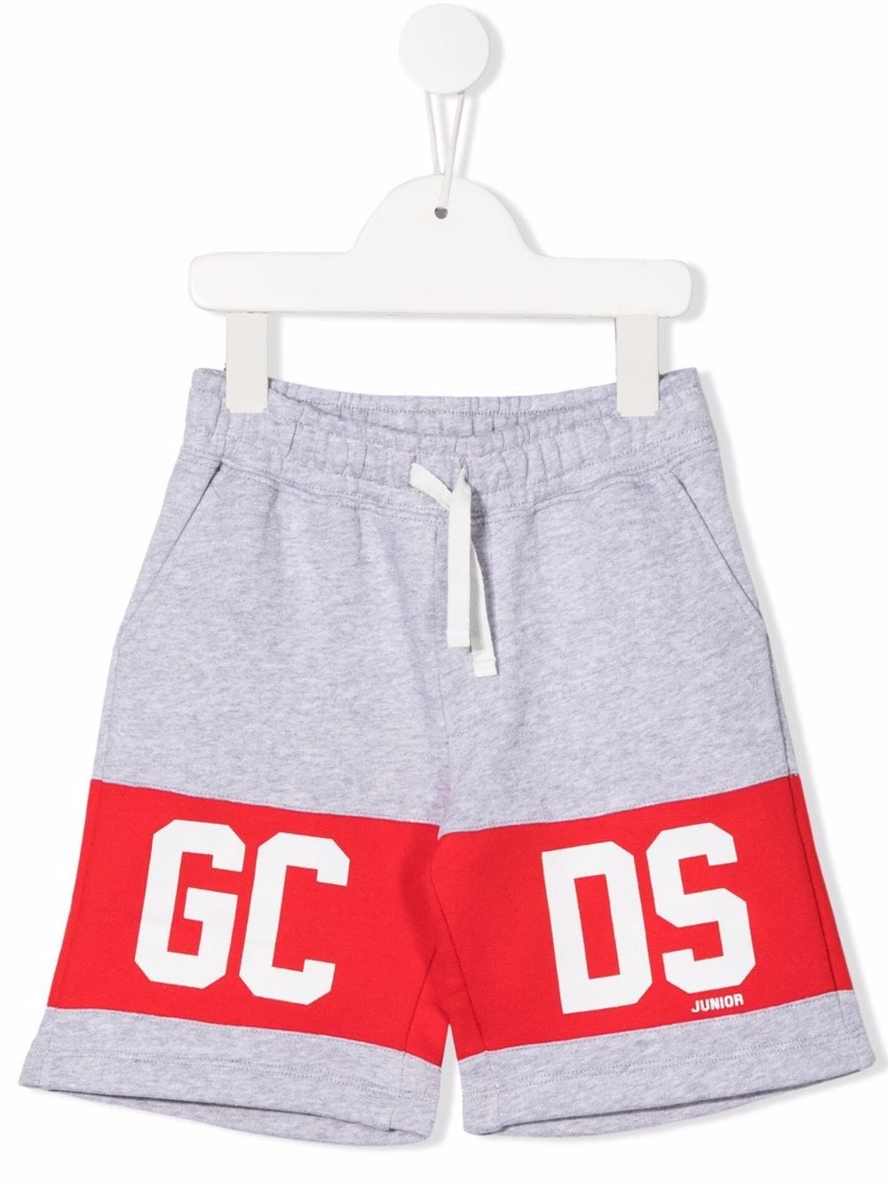 GCDS Mini Kids Grey Sports Bermuda With Gcds Logo Band