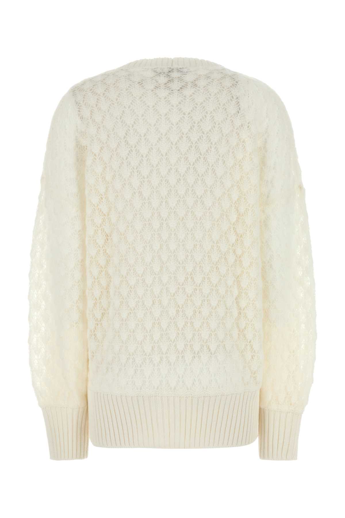 Blumarine Textured Knit Oversize V-neck Cardigan In Multi