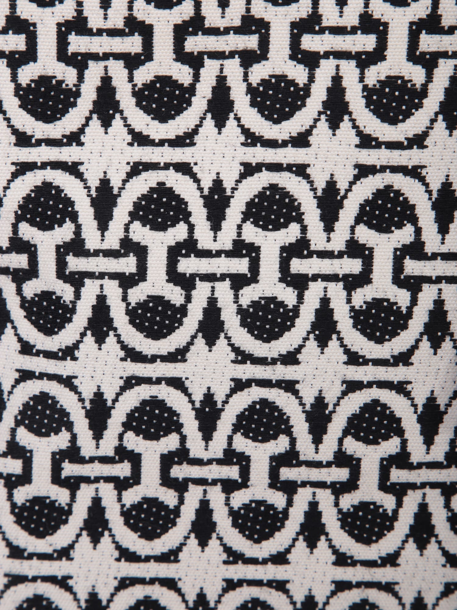 Shop Coccinelle Mini Jacquard Fabric Black And White Tote Bag