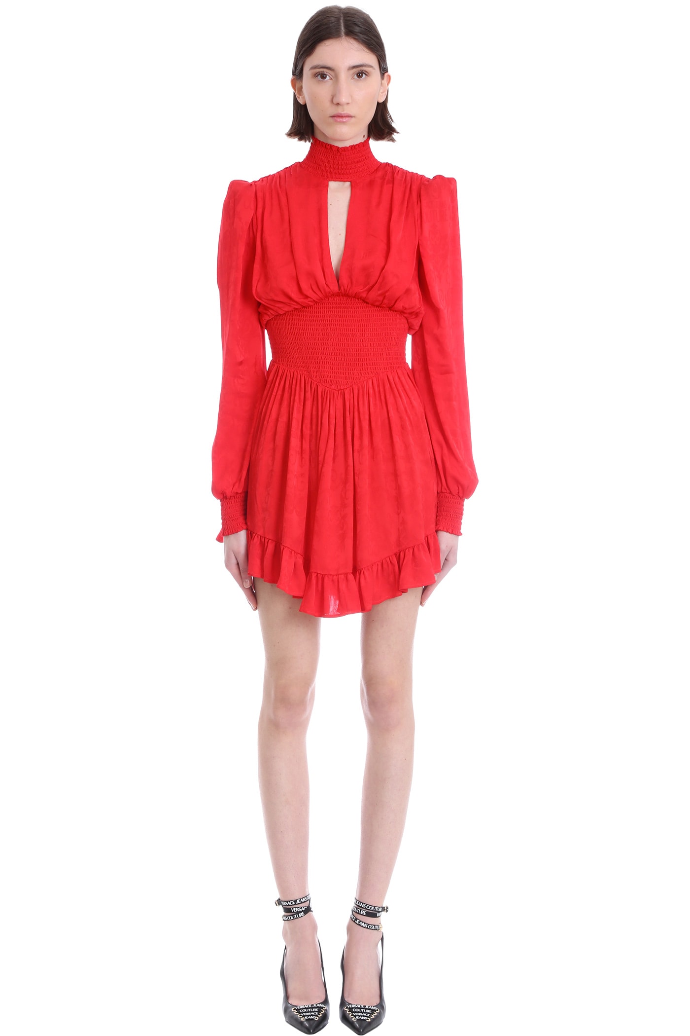 Versace Jeans Couture Dress In Red Viscose