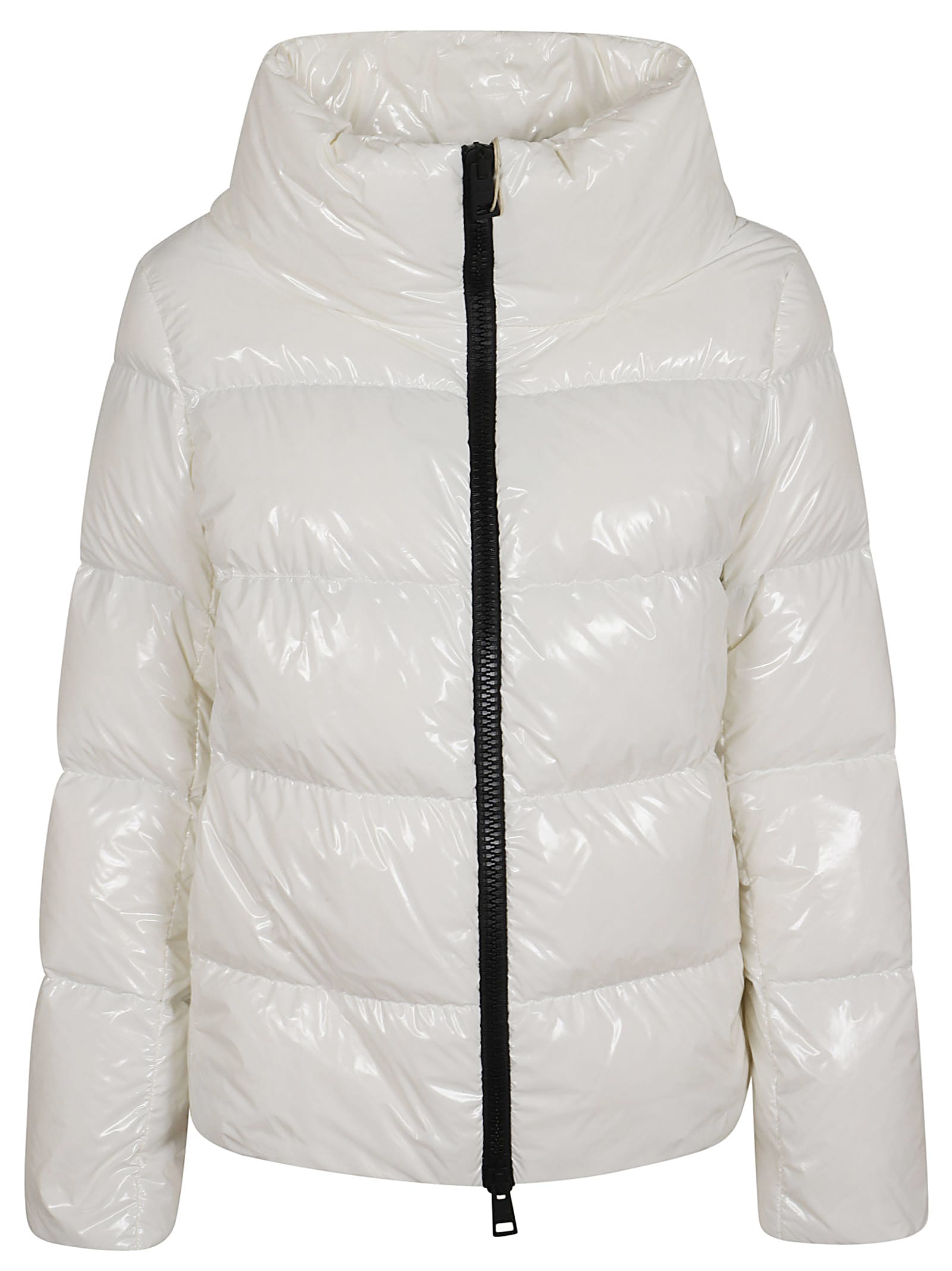 Shop Herno Gloss Hood Down Jacket In Bianco