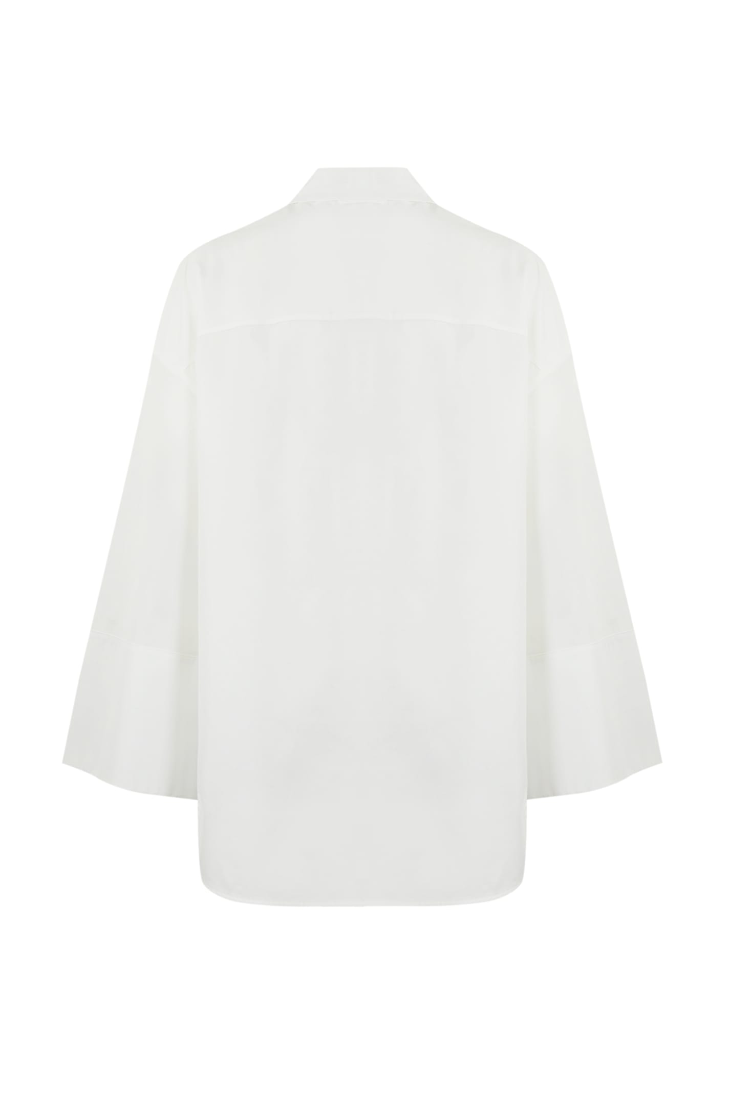 Max Mara Sapore Tunic In Cotton Satin In Bianco