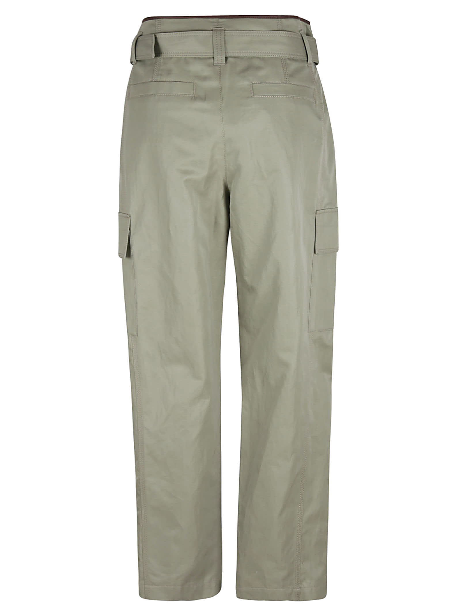 Shop Brunello Cucinelli Straight Leg Belted Cargo Trousers In Green