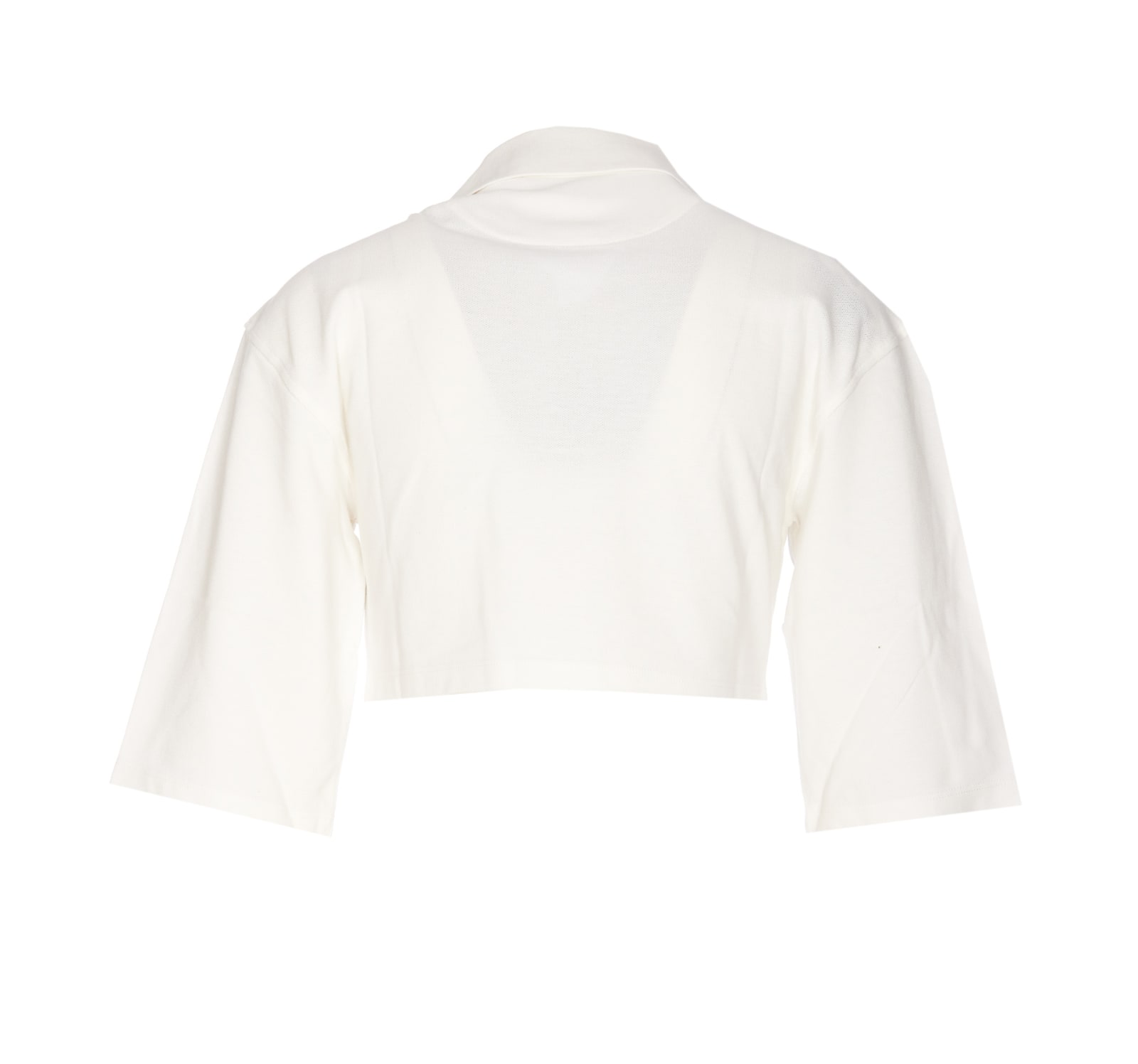Shop Palm Angels Polo Crop Monogram In White