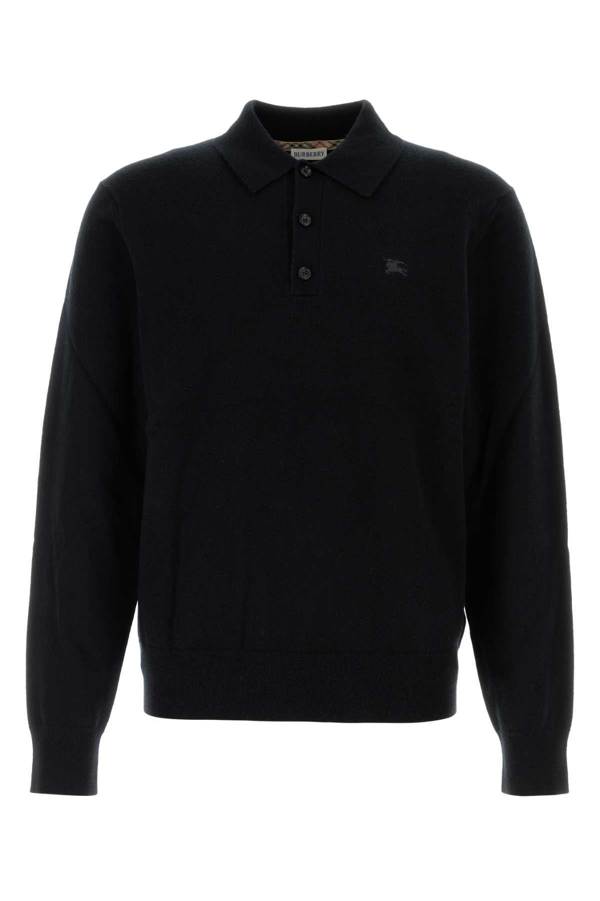 Black Cashmere Blend Polo Shirt