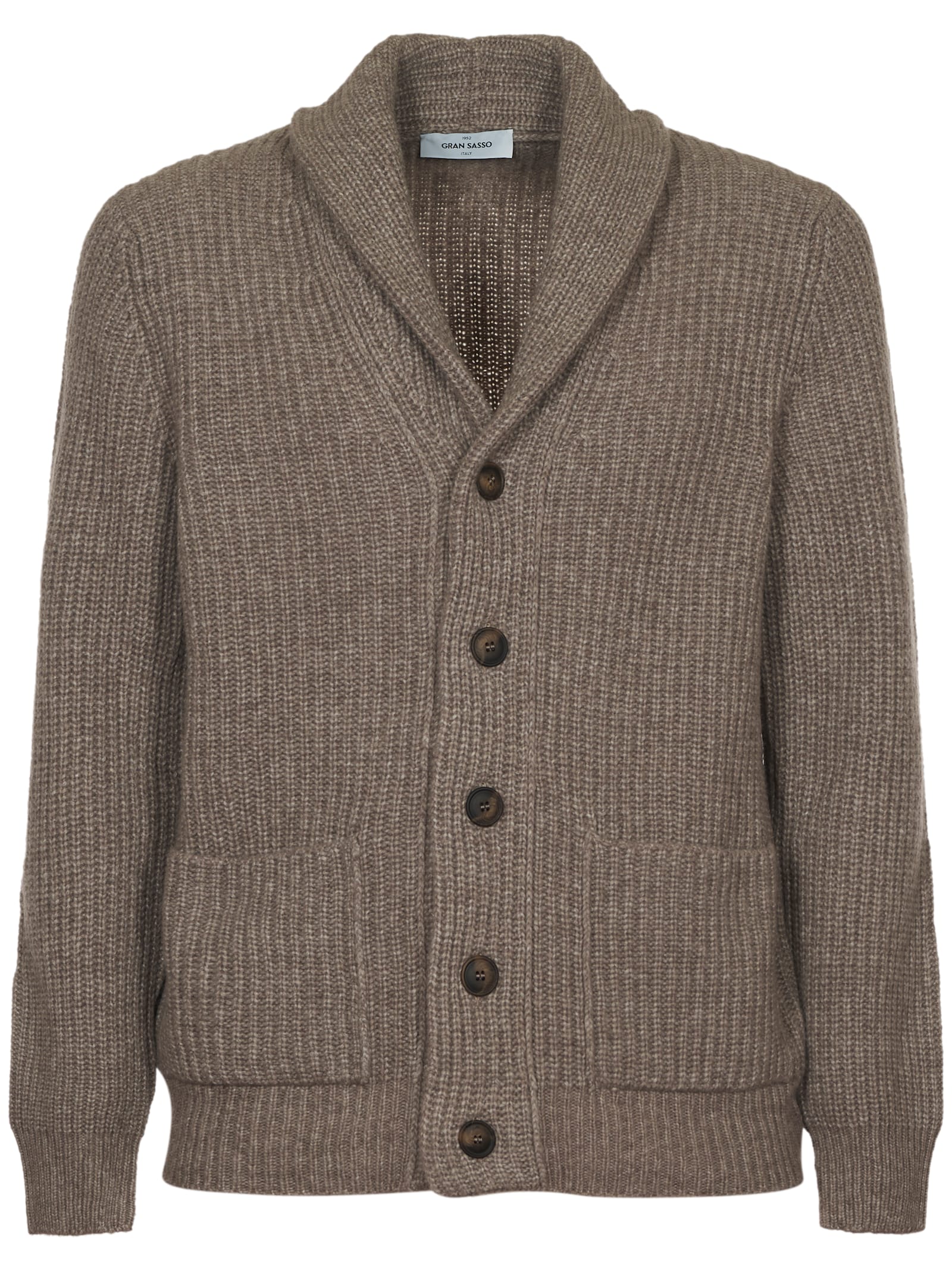 GRAN SASSO RIB BUTTONED CARDIGAN 