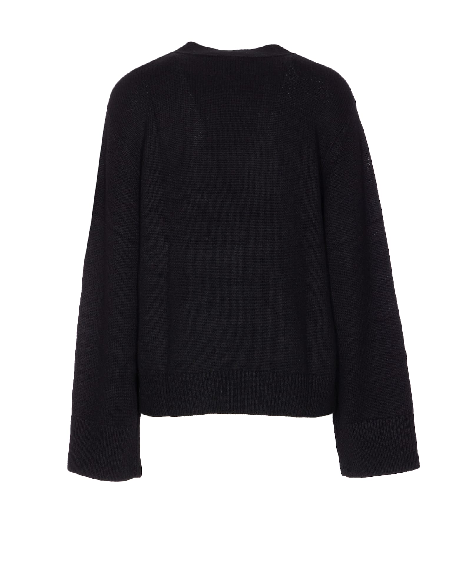 Lisa Yang Knitted Cashmere Cardigan With V-neck And Button Closure In Black