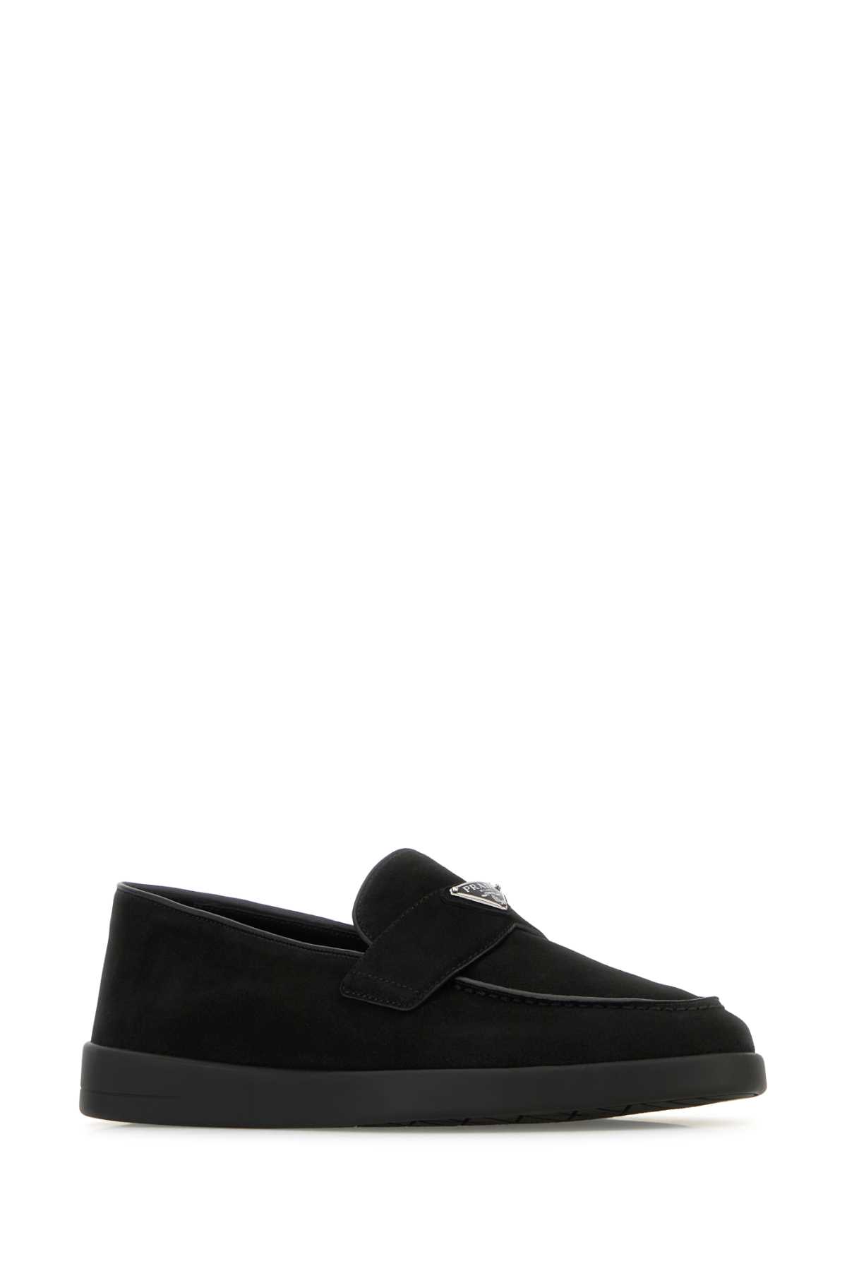 Prada Suede Loafers In Nero