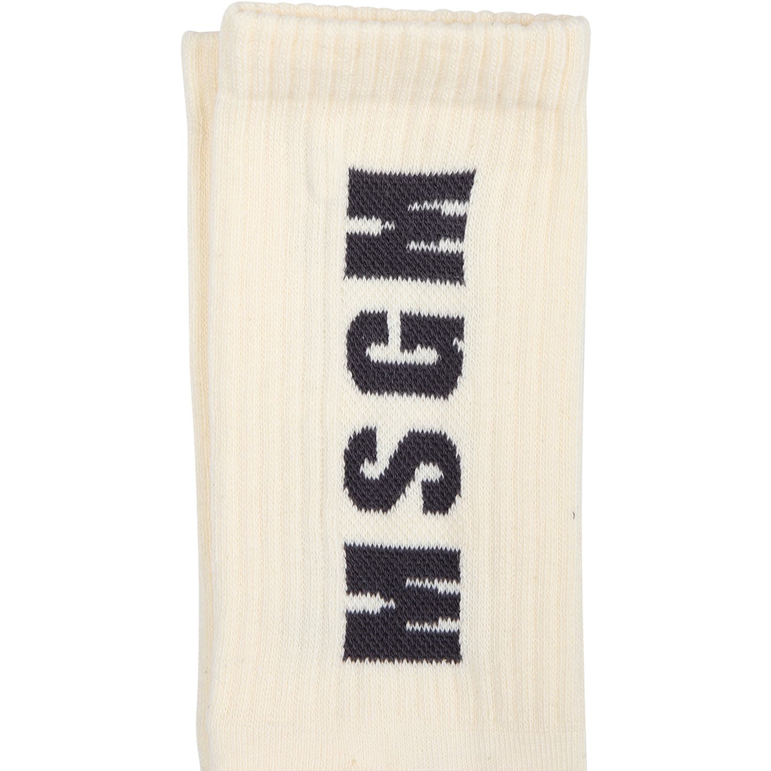 Shop Msgm Ivory Socks For Kids With Logo