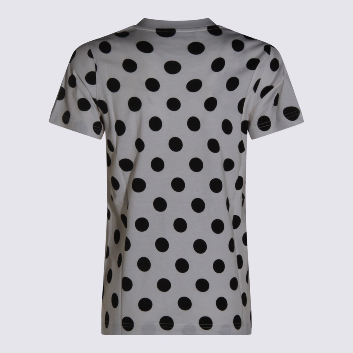 Moschino Polka Dot Graphic Print Short Sleeve Top In White