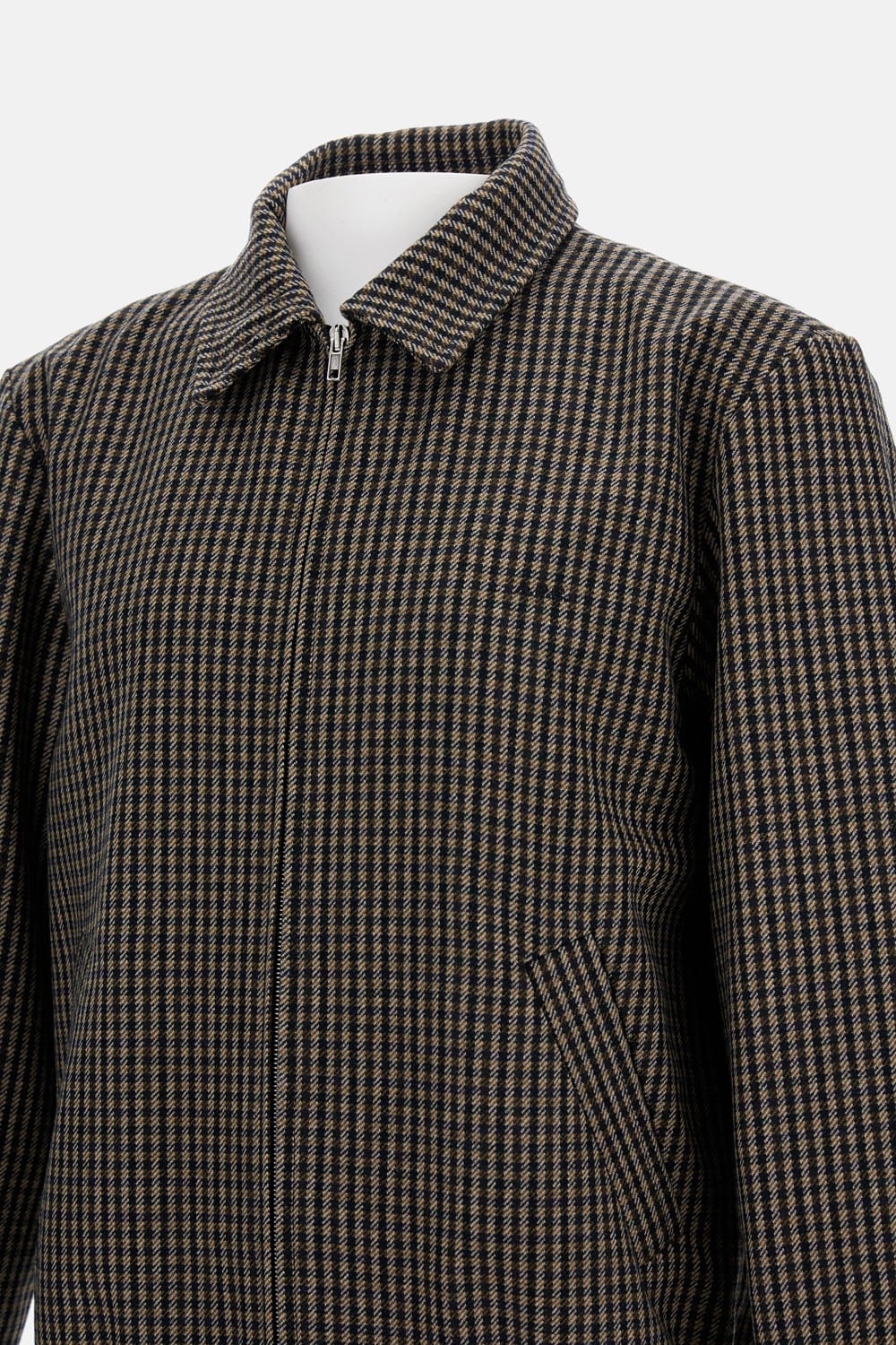 Apc Gilbert Checked Brushed Wool-blend Blouson Jacket In Black