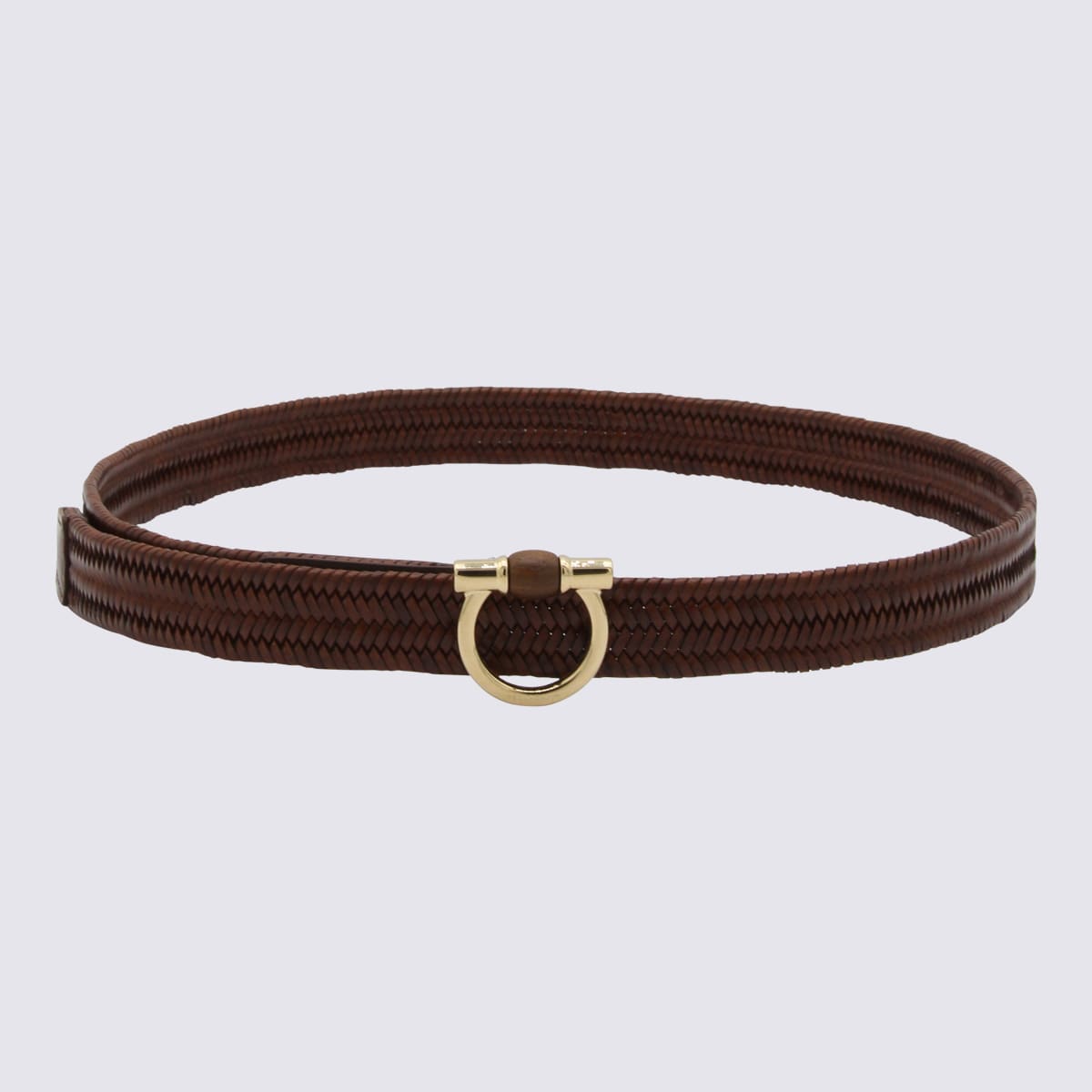 Shop Ferragamo Brown Leather Belt In Cocoa Brown || Cocoa Brown