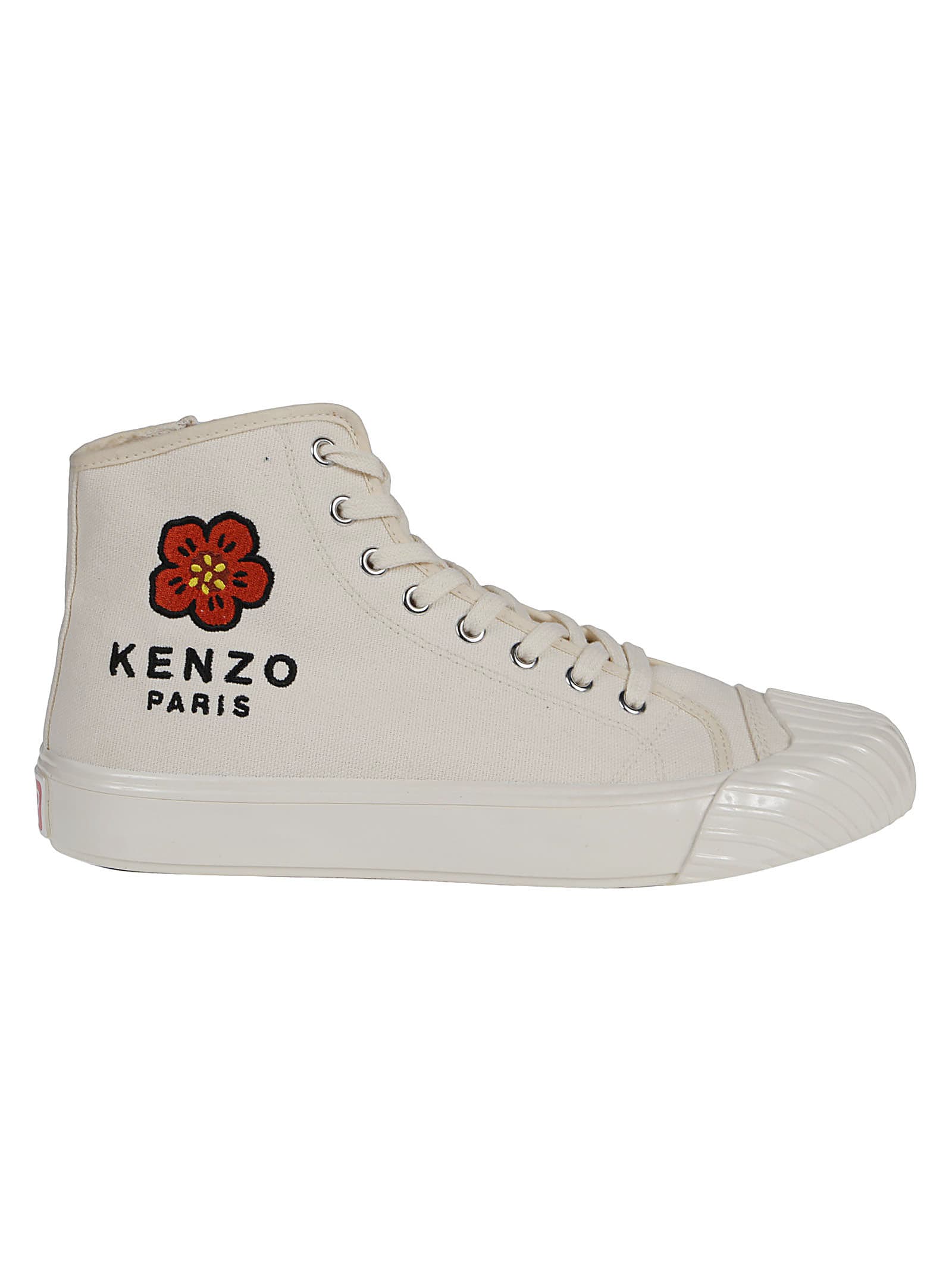 Kenzo School High Top Sneakers In Creme