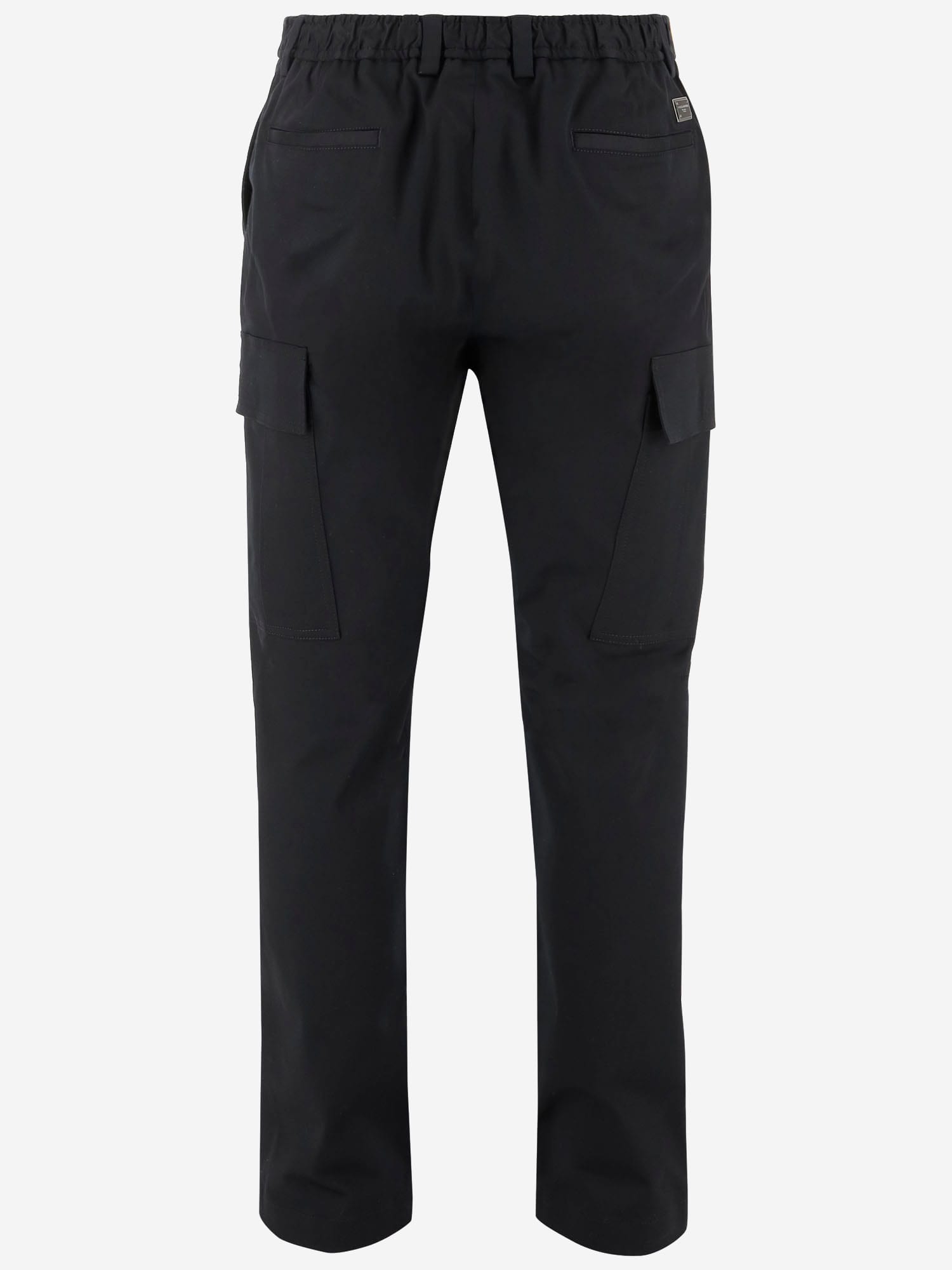 Dolce & Gabbana Stretch Cotton Cargo Pants In Nero