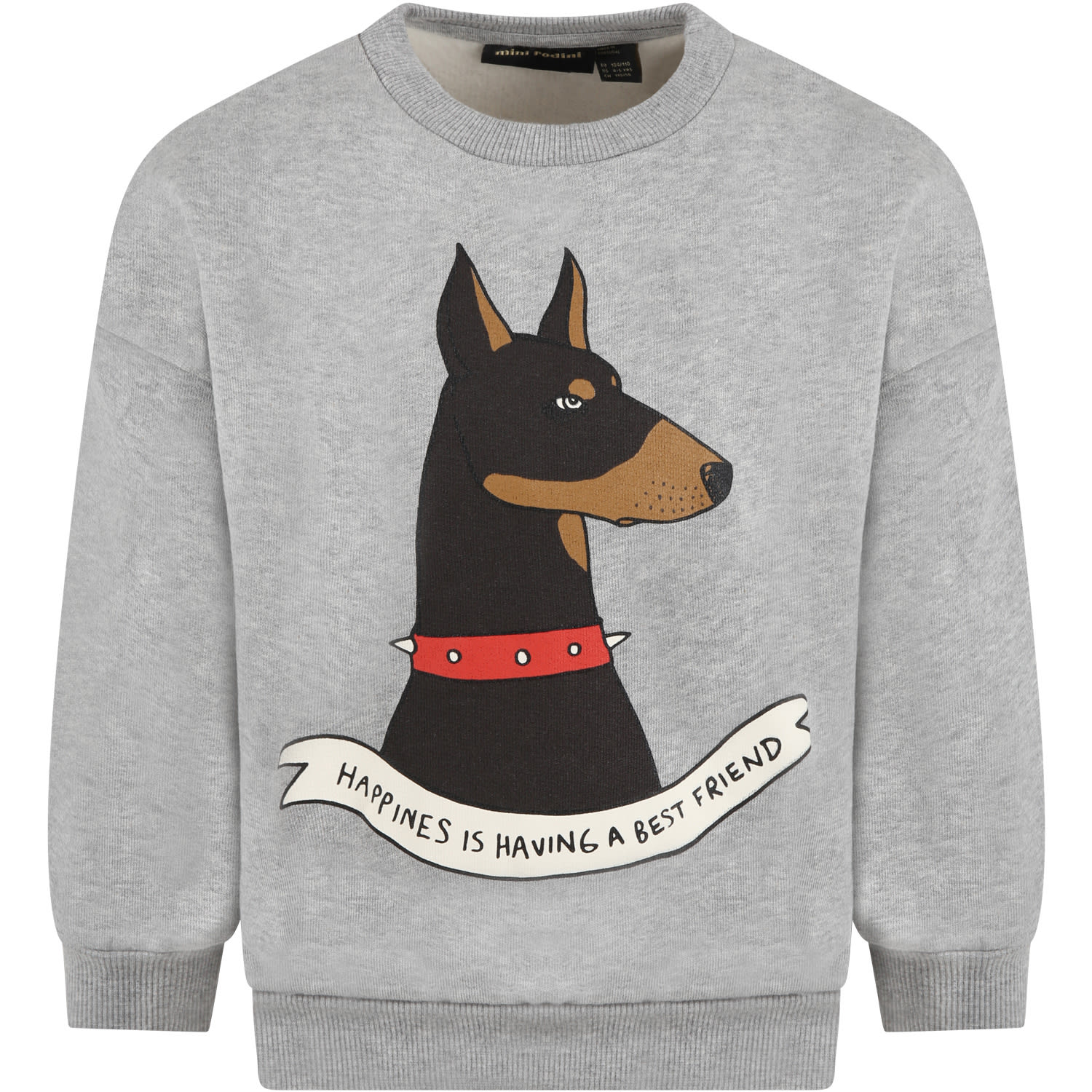 Mini Rodini Grey Sweatshirt For Kids With Dog