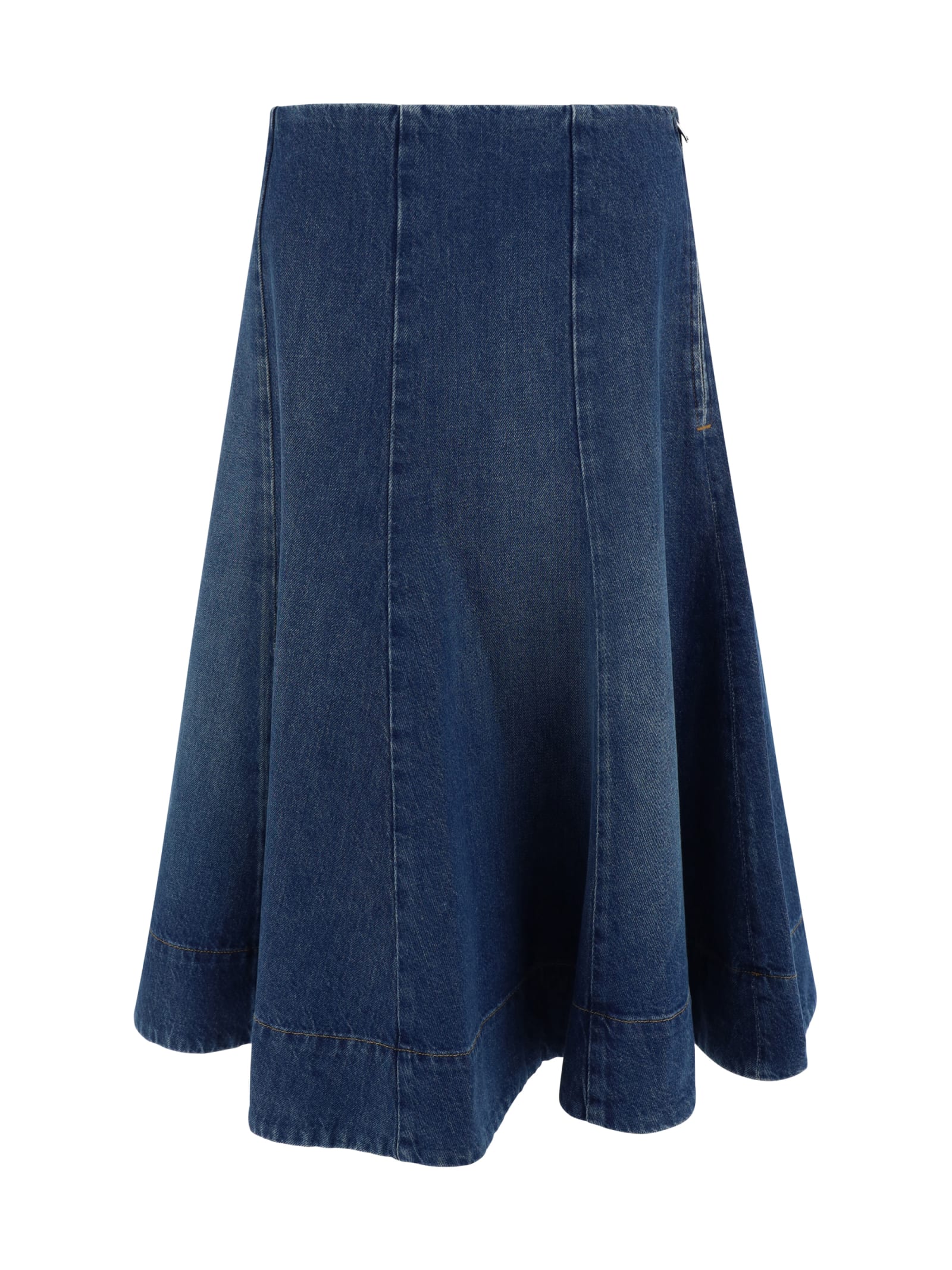 Shop Khaite Lennox Skirt In Blue