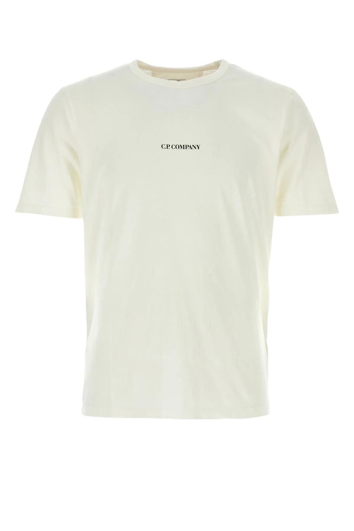 Shop C.p. Company Ivory Cotton T-shirt In White