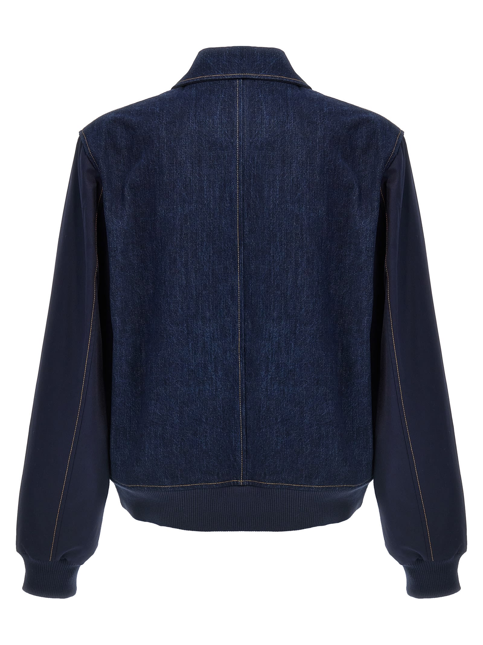 Wales Bonner Long-sleeved Denim Coat In Black