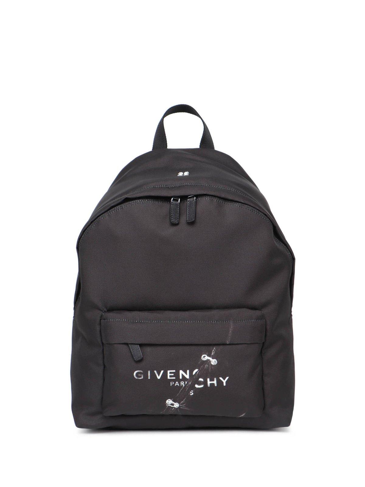 Shop Givenchy Logo Printed Backpack In Black