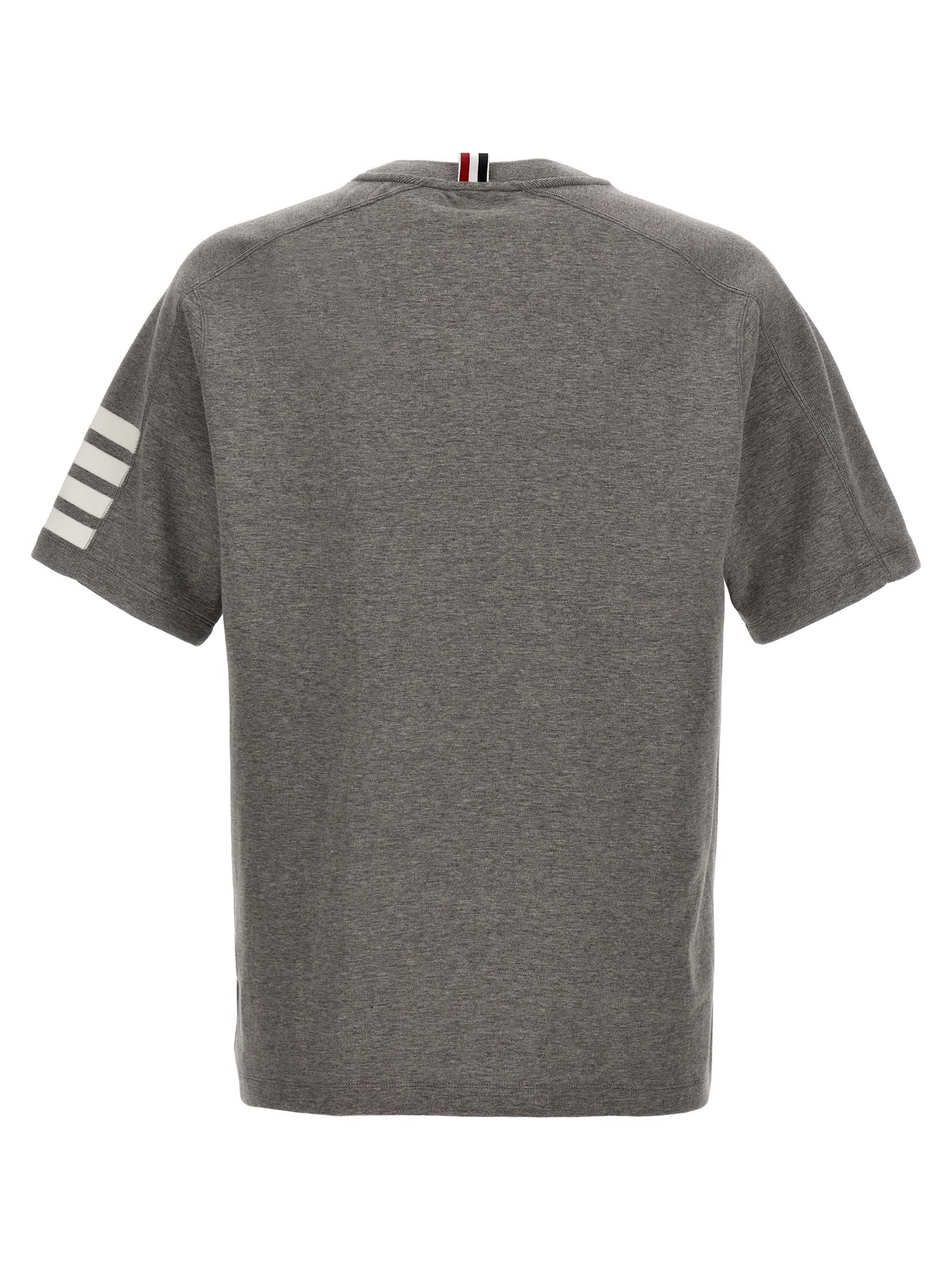 Shop Thom Browne 4 Bar T-shirt In Gray