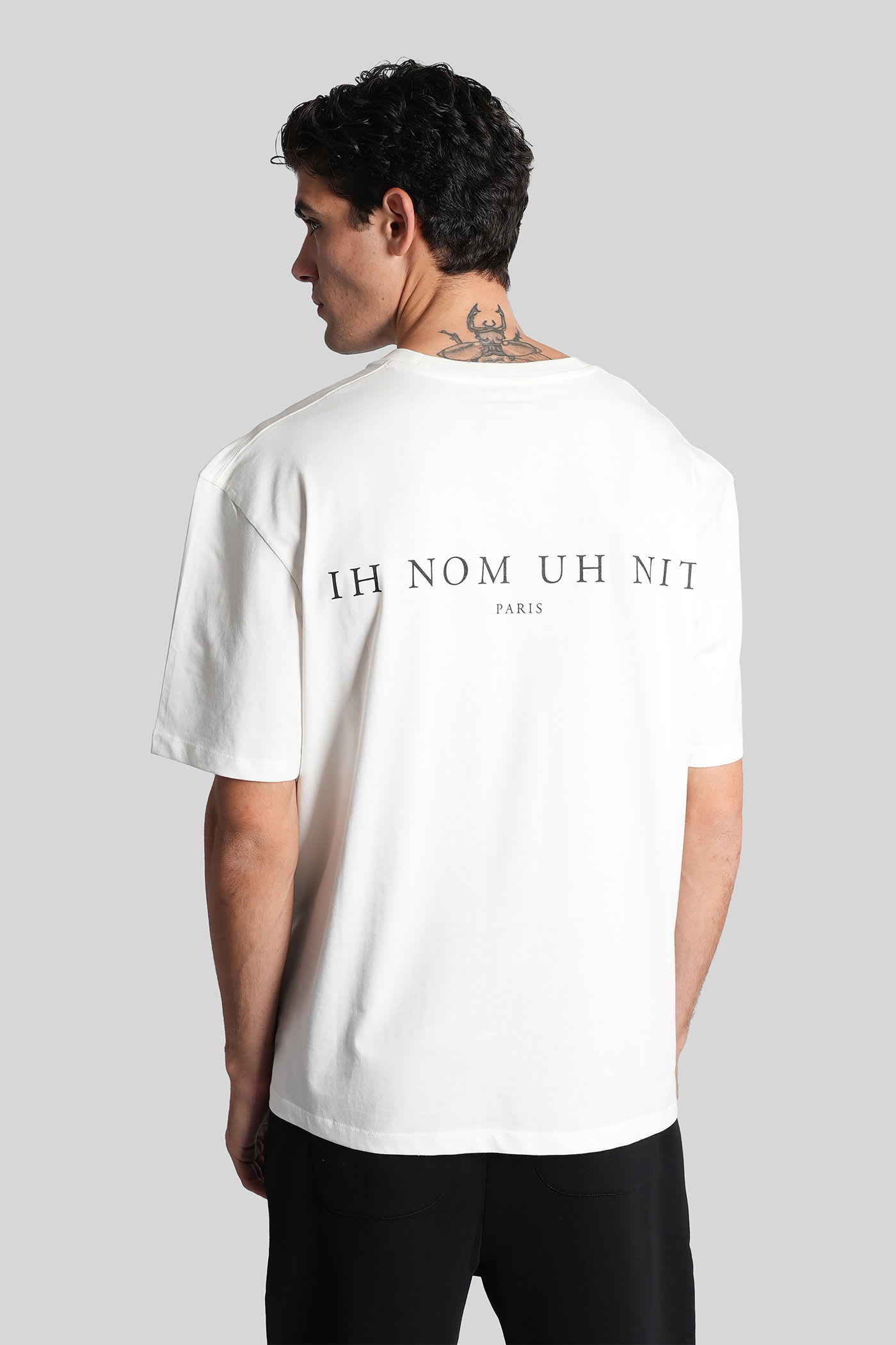 Ih Nom Uh Nit Graphic Print Crew-neck Short Sleeve T-shirt In White