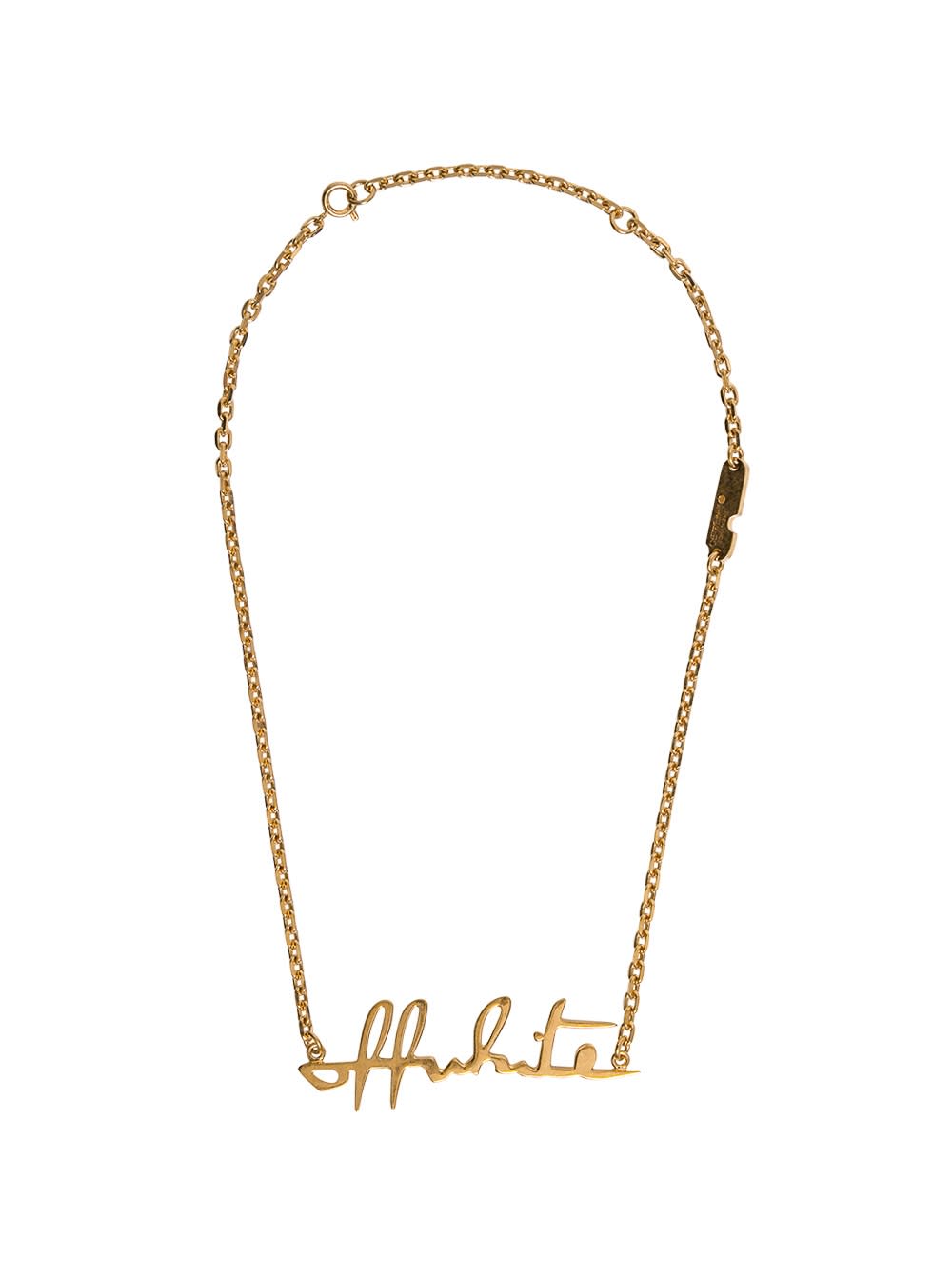 Off-White Gold-colored Metal Necklace With Logo