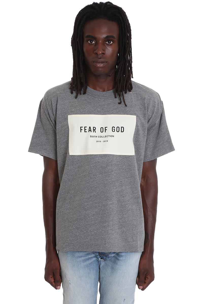 FEAR OF GOD T-SHIRT IN GREY COTTON,11112983