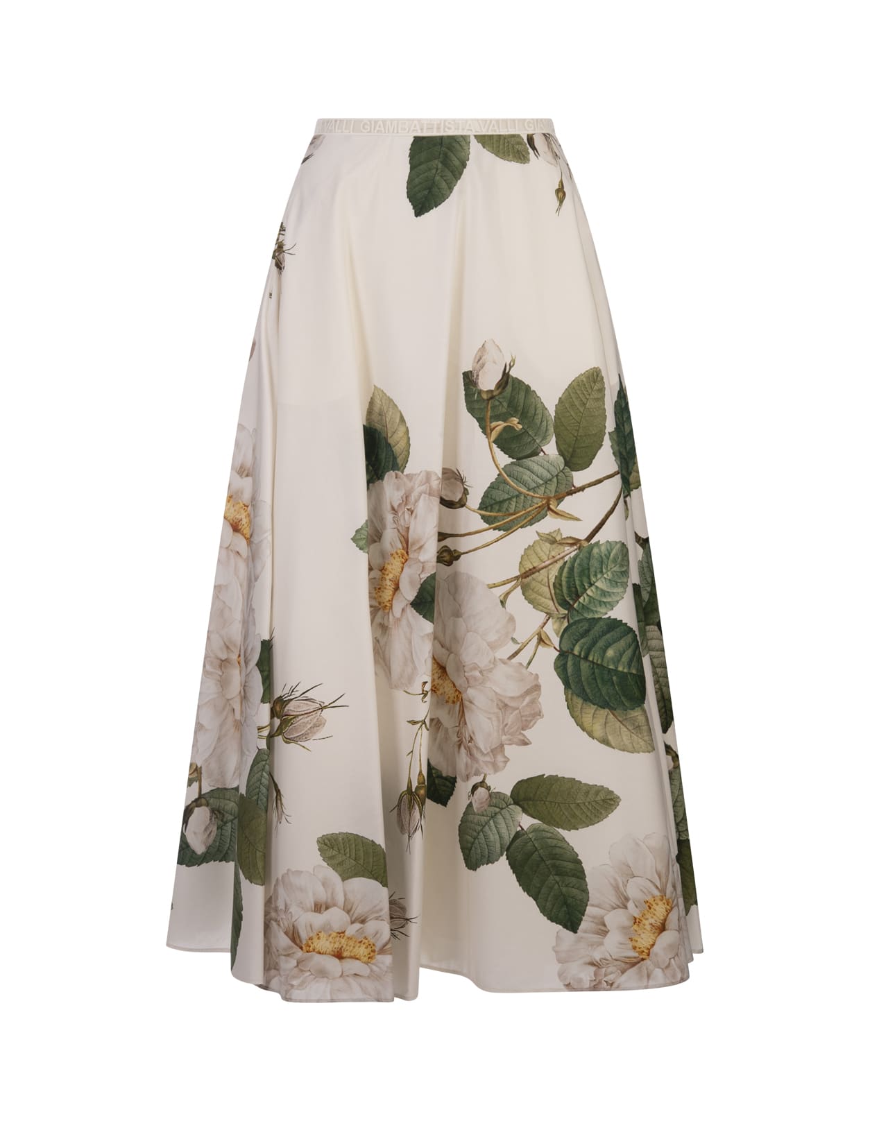 Giambattista Valli Giant Bloom Midi Skirt In White