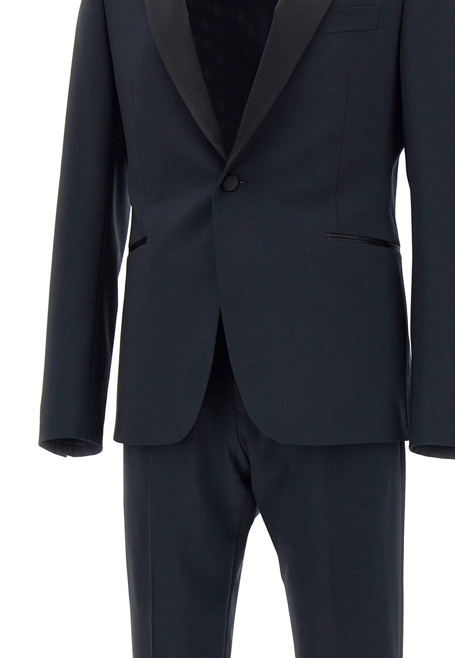 Shop Emporio Armani Fresh Wool Two-piece Formal Suit In Blue