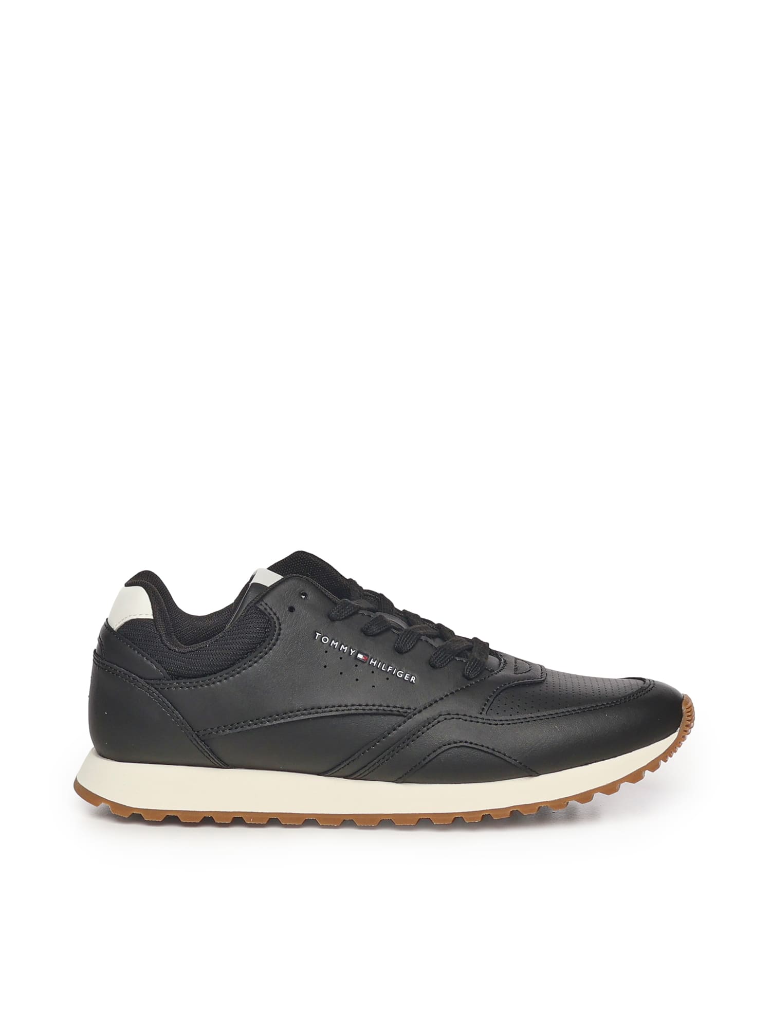 Tommy Hilfiger Leather Sneakers In Black