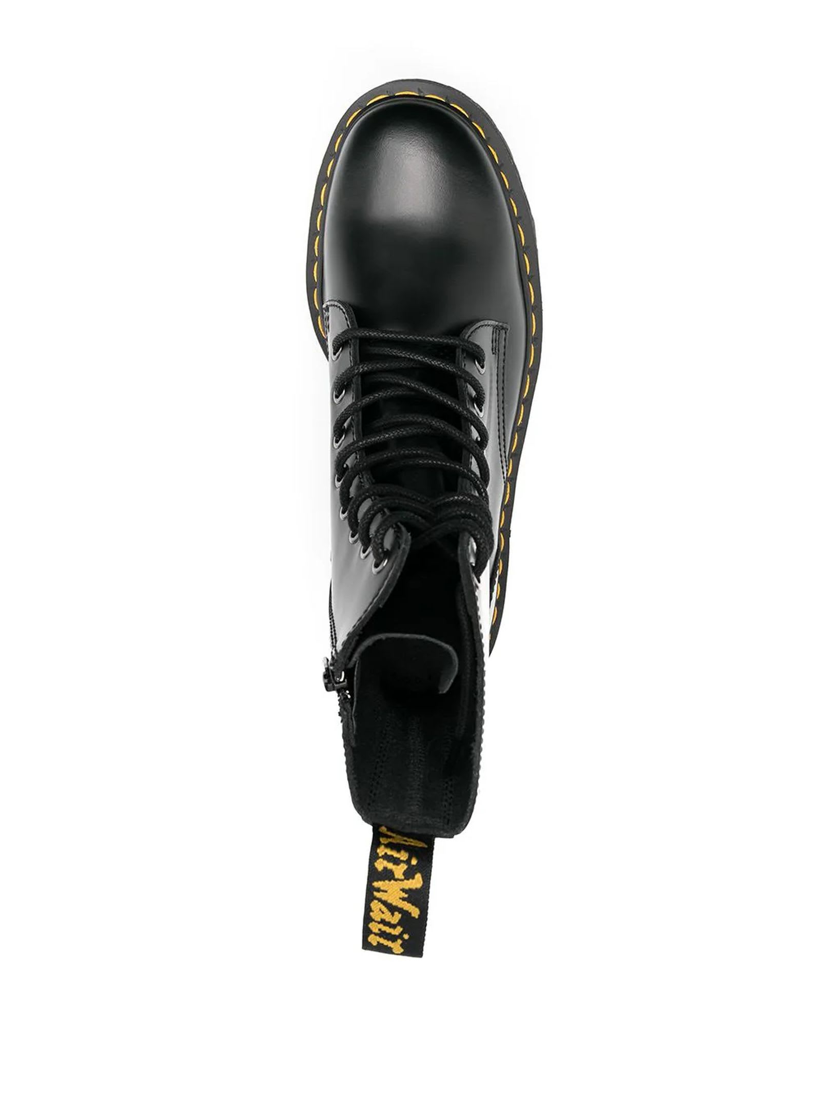 Shop Dr. Martens' Jadon Smooth Leather Platform Boots In Black