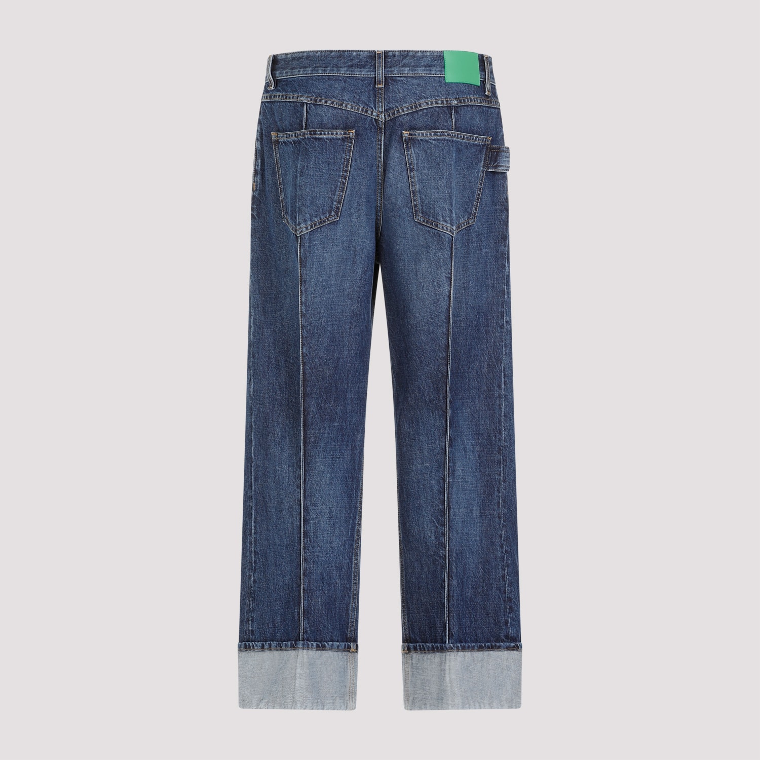 Shop Bottega Veneta Cotton Denim Pants In Mid Blue